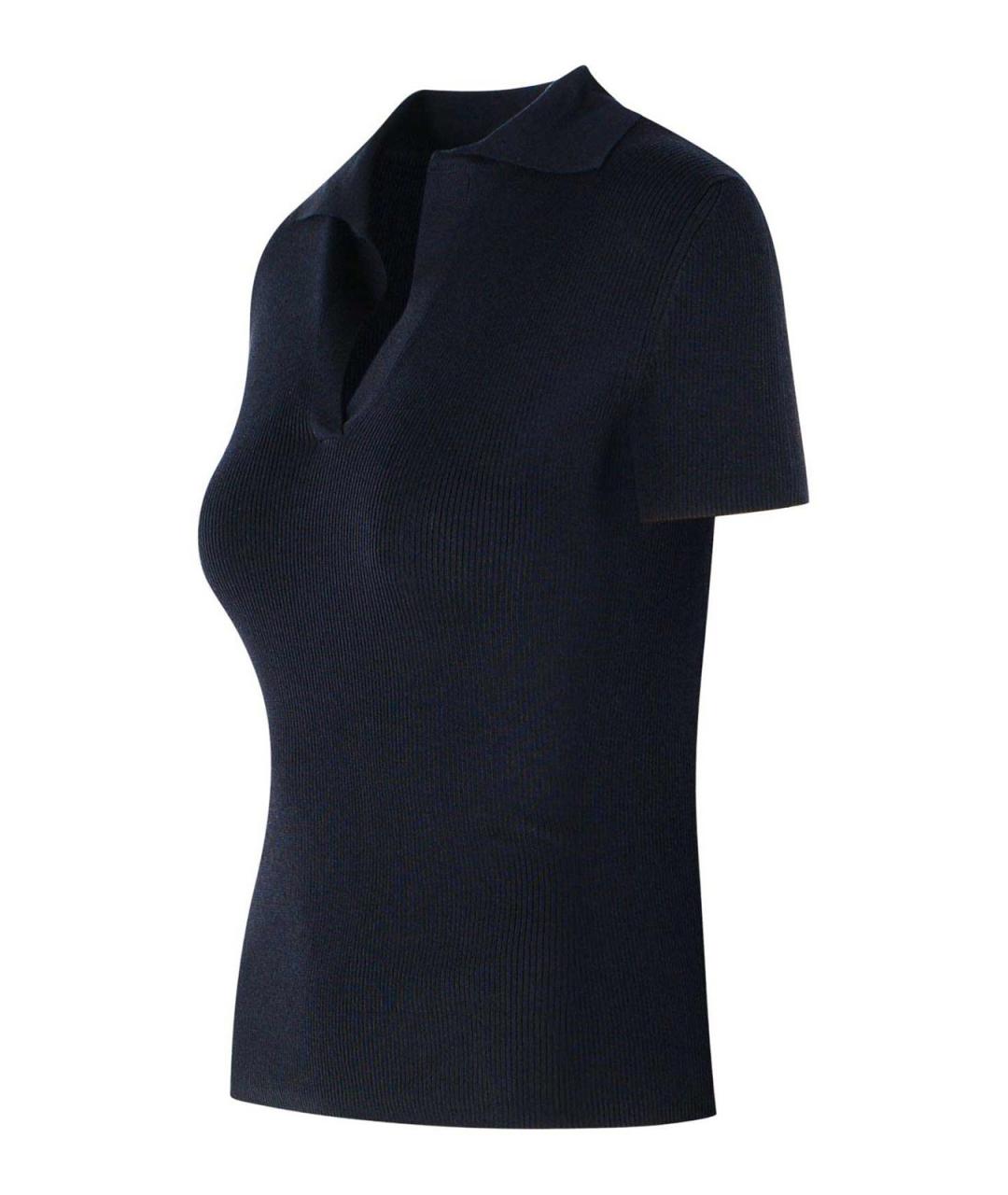 MAX MARA Темно-синяя шерстяная футболка, фото 2