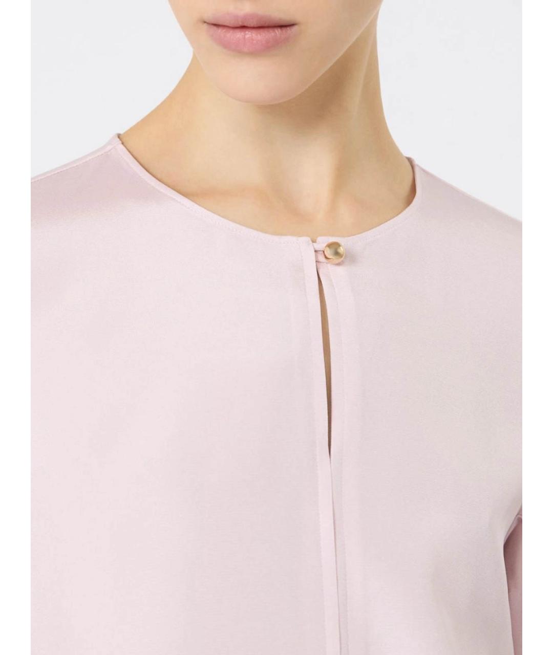 MAX MARA Розовая шелковая рубашка, фото 4