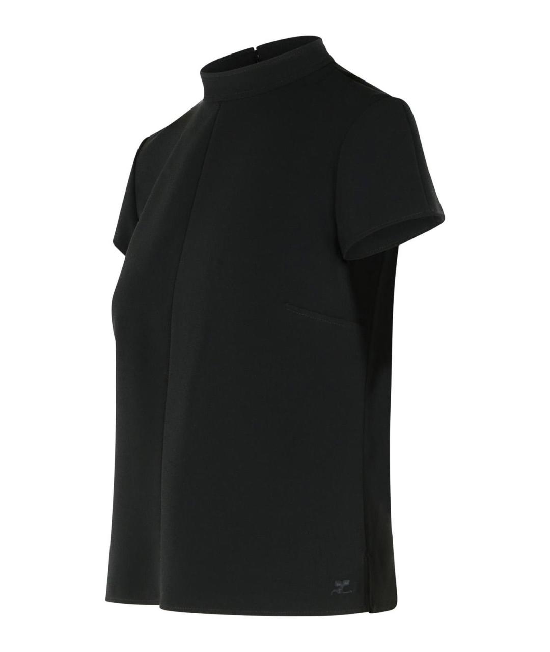 COURREGES Черная полиэстеровая футболка, фото 3