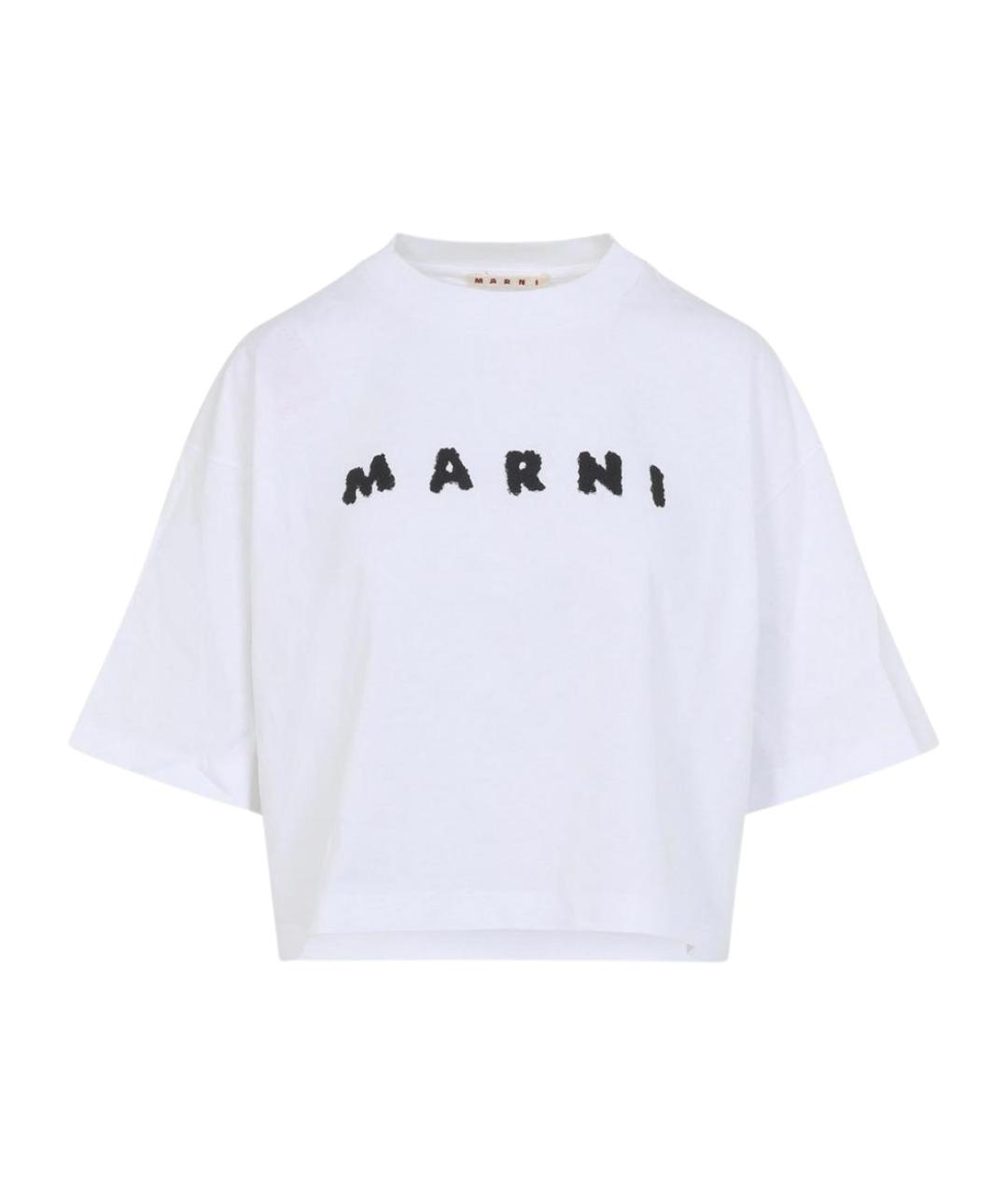 MARNI Белая хлопковая футболка, фото 3