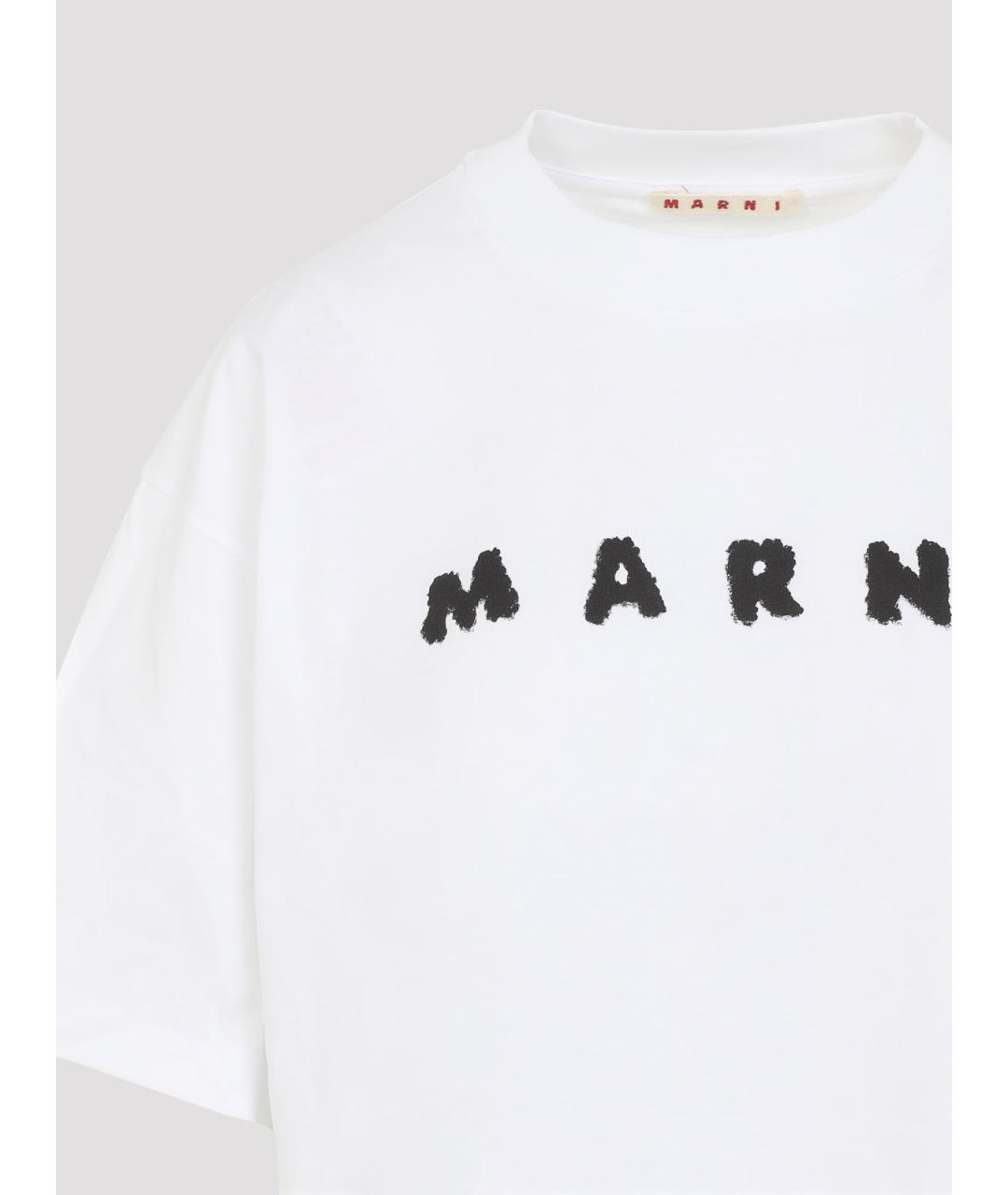 MARNI Белая хлопковая футболка, фото 2
