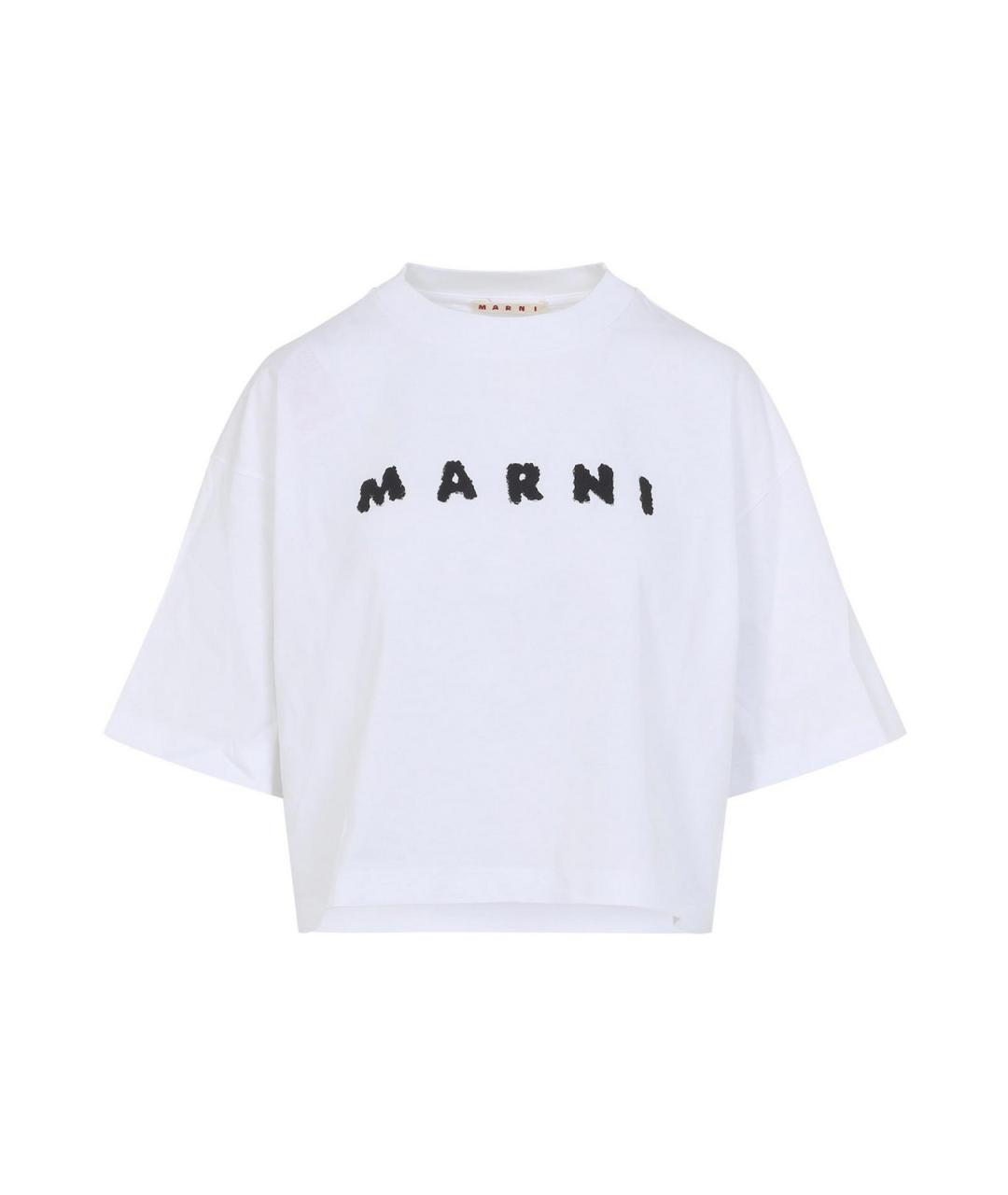 MARNI Белая хлопковая футболка, фото 4
