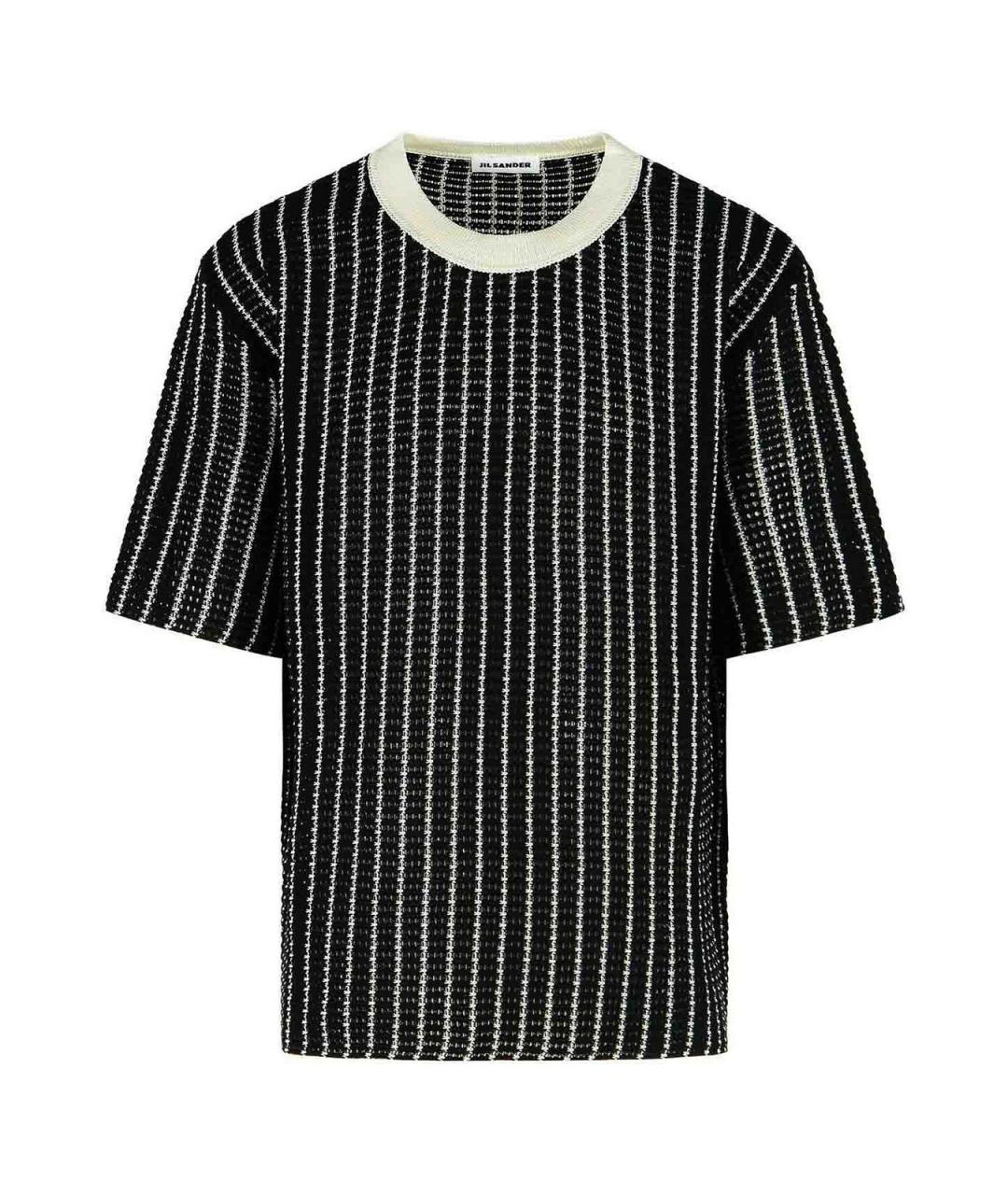 JIL SANDER Черная хлопковая футболка, фото 1