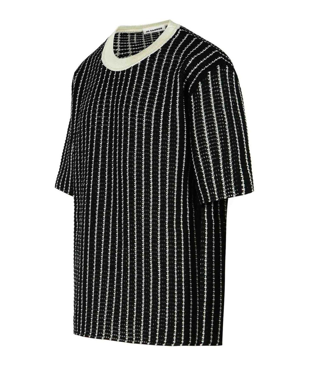JIL SANDER Черная хлопковая футболка, фото 3