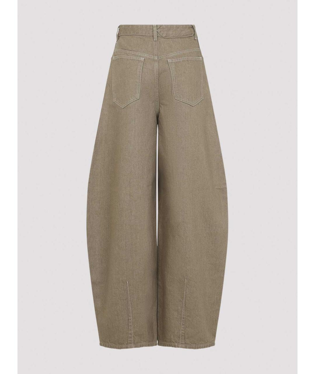 JACQUEMUS Бежевые хлопковые прямые джинсы, фото 2