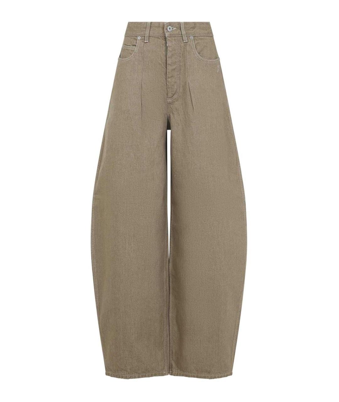 JACQUEMUS Бежевые хлопковые прямые джинсы, фото 1
