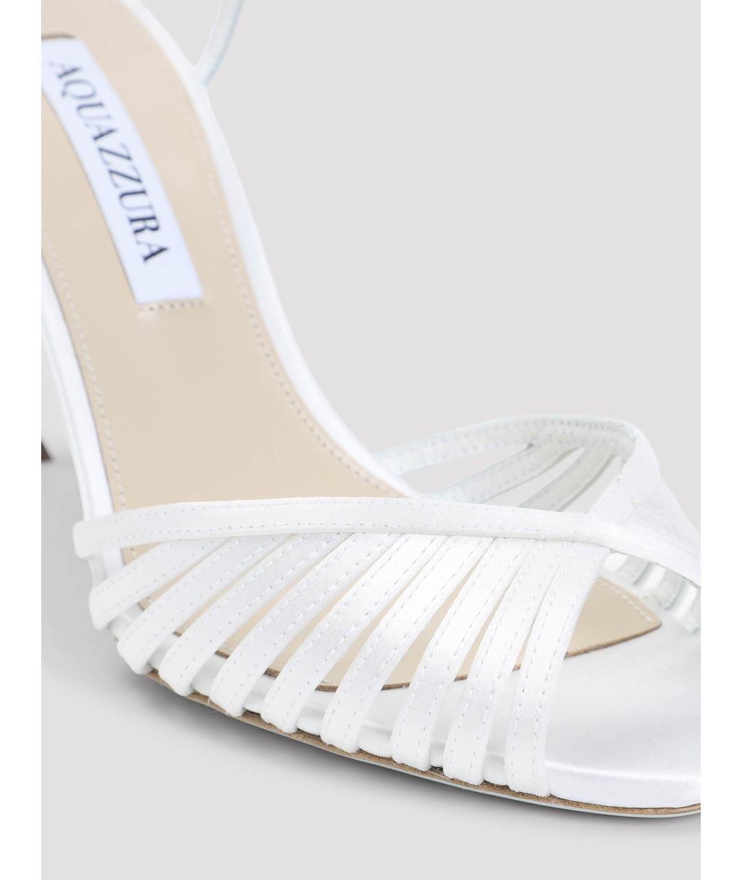 AQUAZZURA Белые кожаные сандалии, фото 4