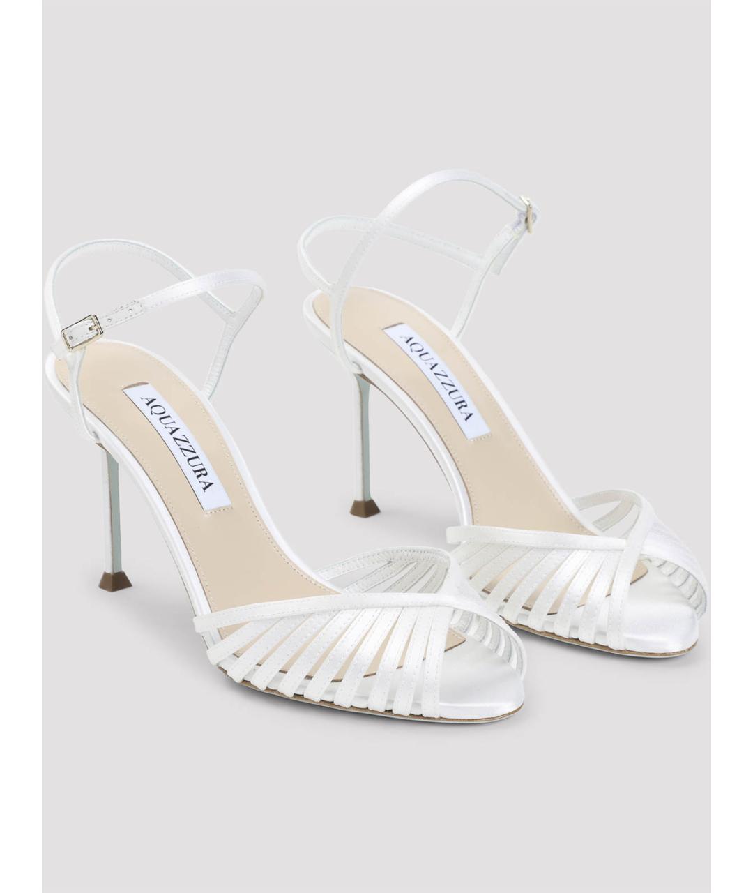 AQUAZZURA Белые кожаные сандалии, фото 3