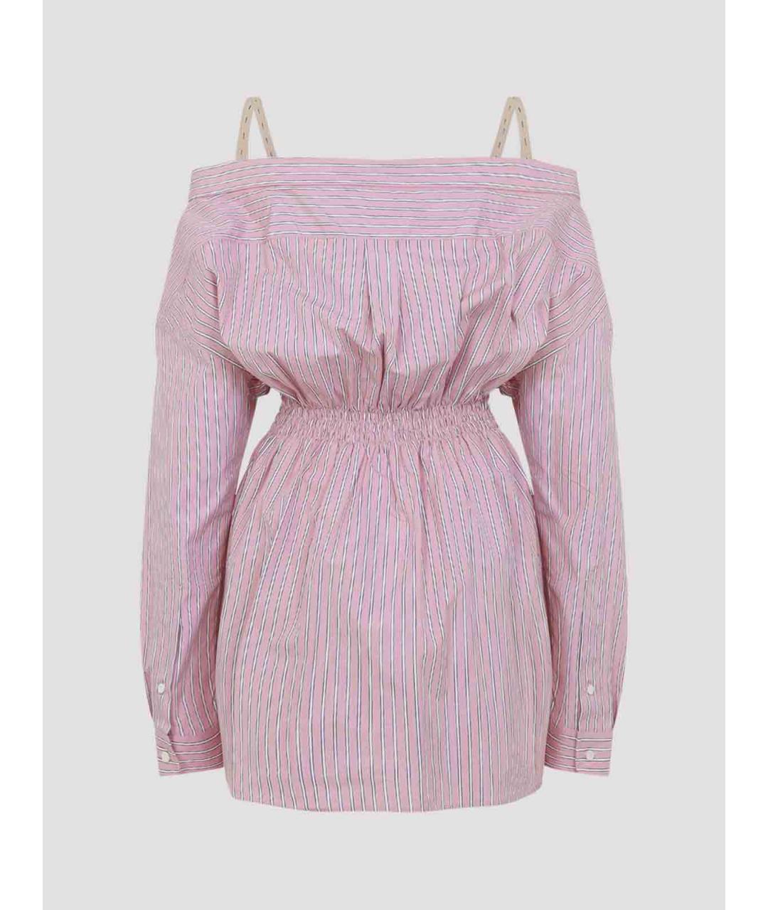 MIU MIU Розовое хлопковое повседневное платье, фото 2