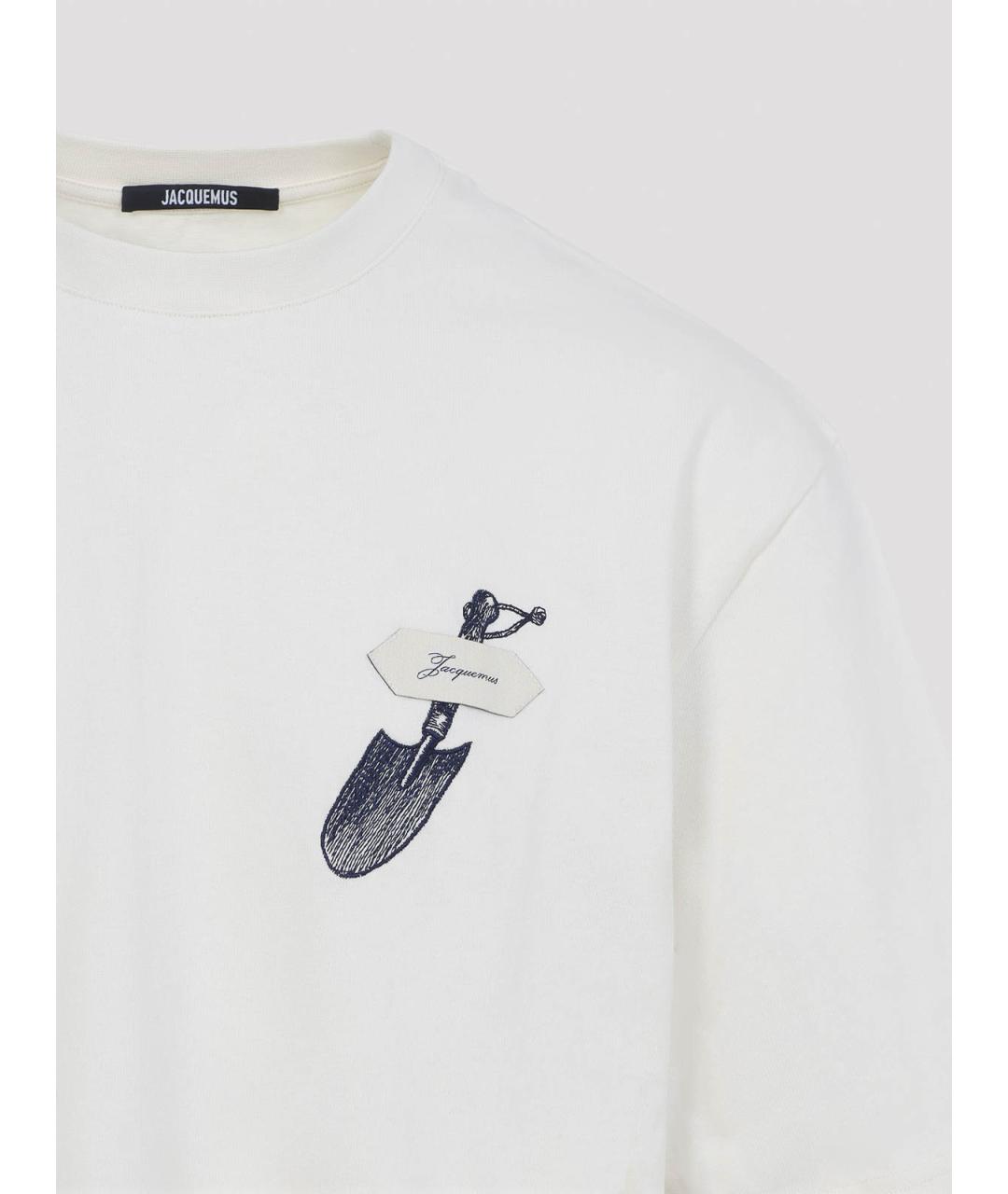 JACQUEMUS Белая хлопковая футболка, фото 3