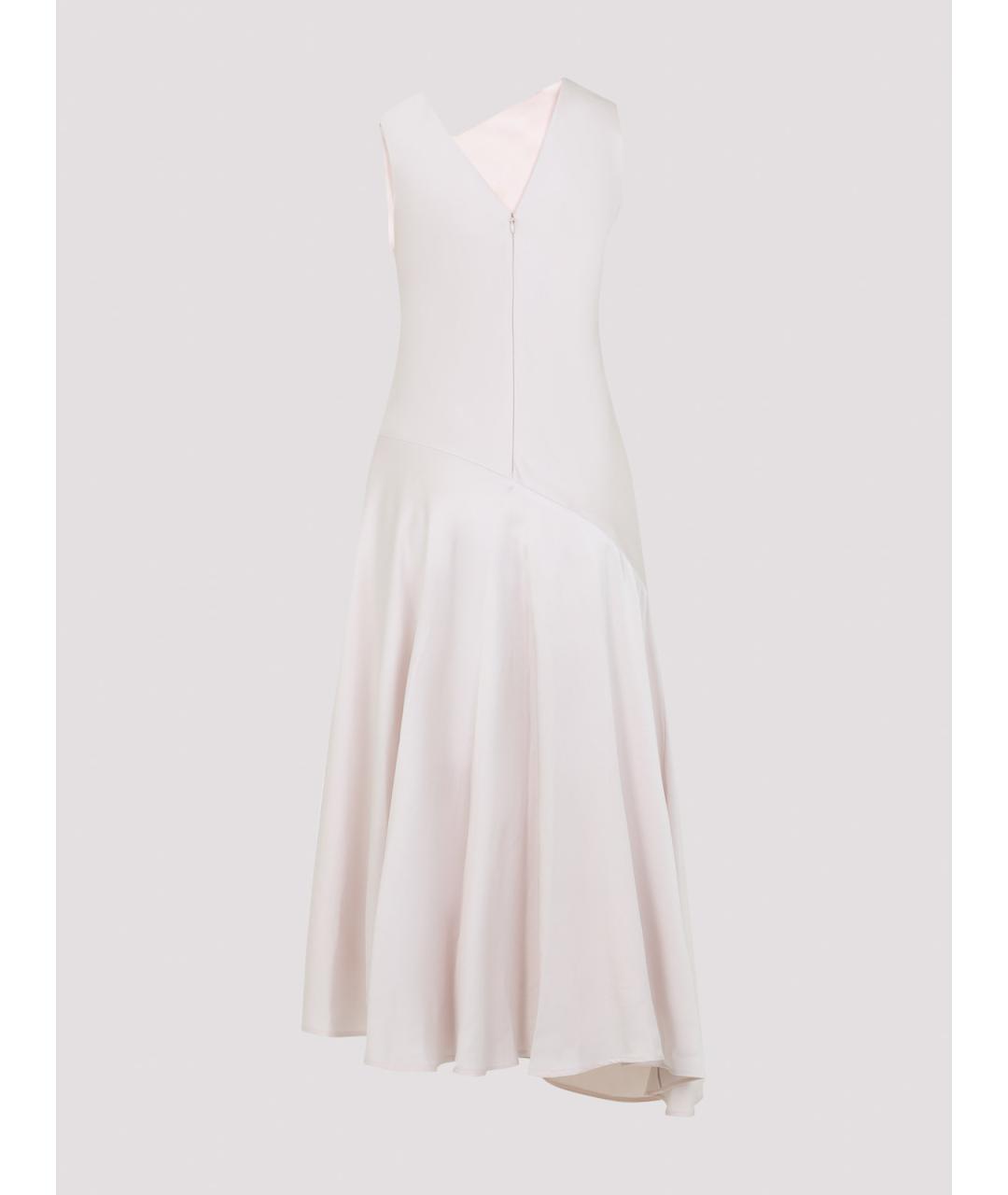 JIL SANDER Бежевое вискозное повседневное платье, фото 2