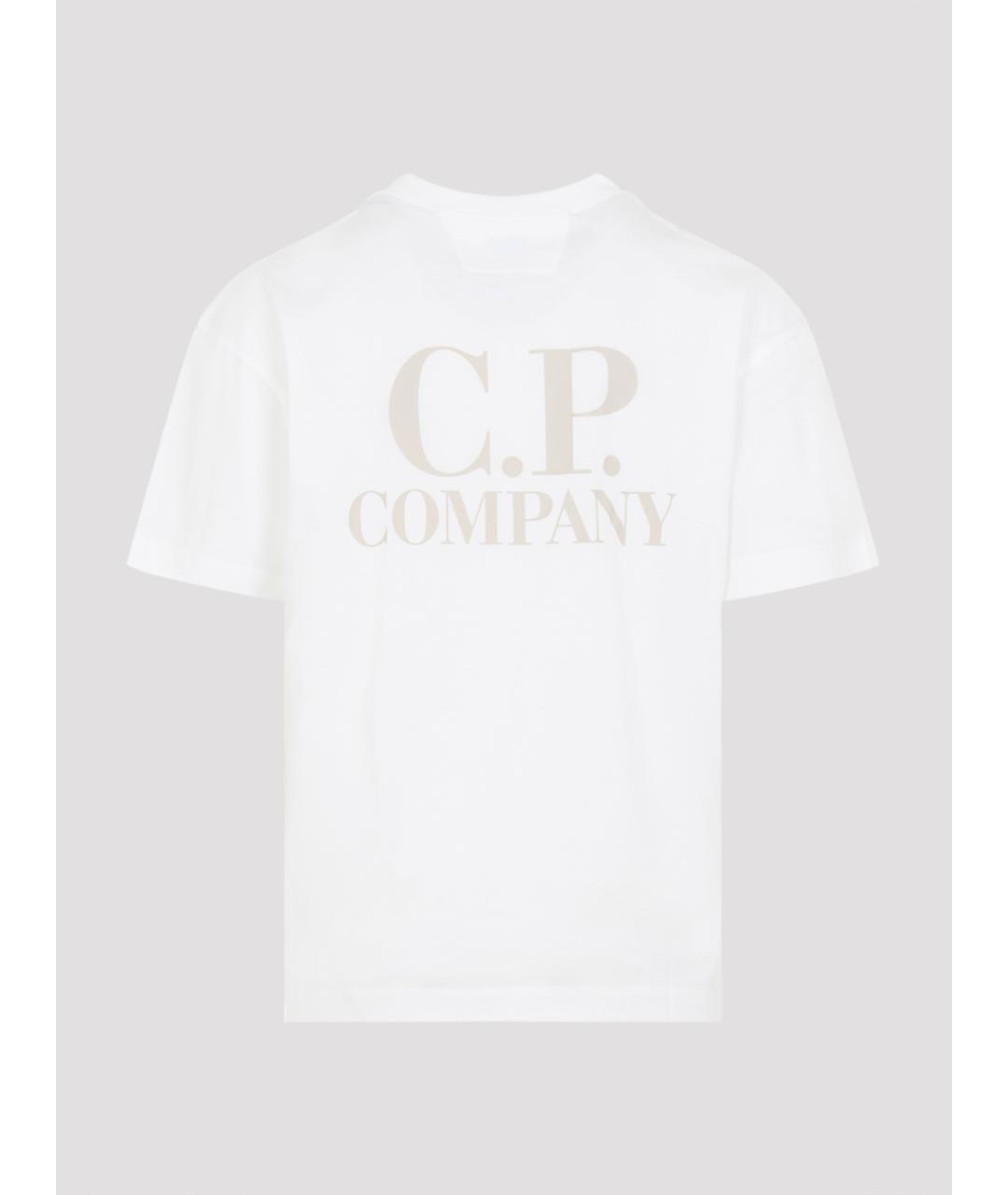 CP COMPANY Белая хлопковая футболка, фото 2