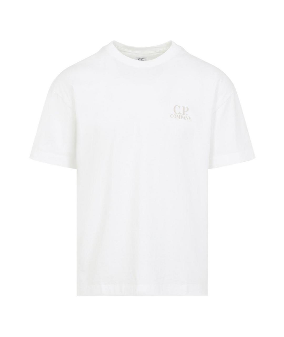 CP COMPANY Белая хлопковая футболка, фото 1