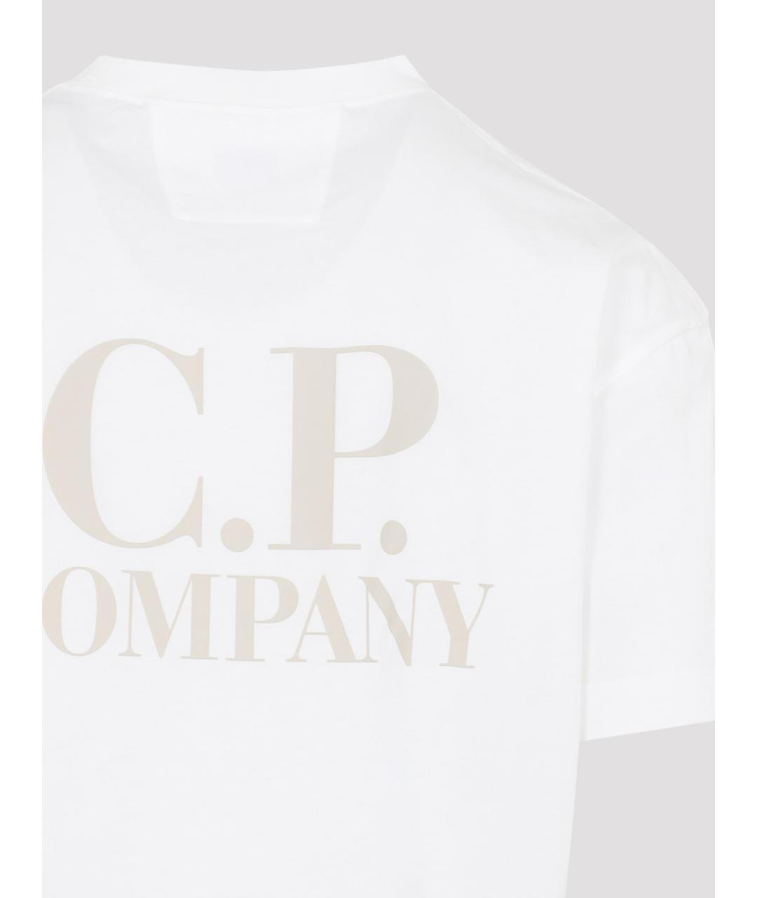 CP COMPANY Белая хлопковая футболка, фото 3