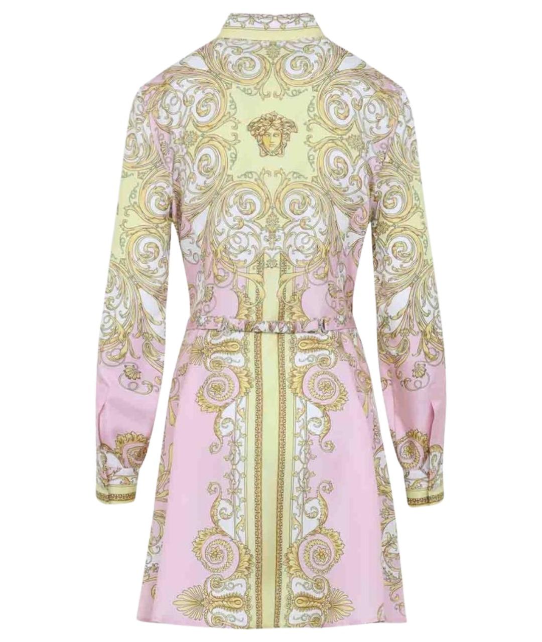 VERSACE Мульти шелковое повседневное платье, фото 2