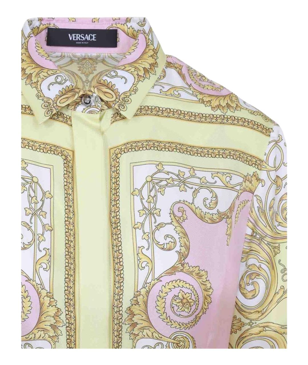 VERSACE Мульти шелковое повседневное платье, фото 4