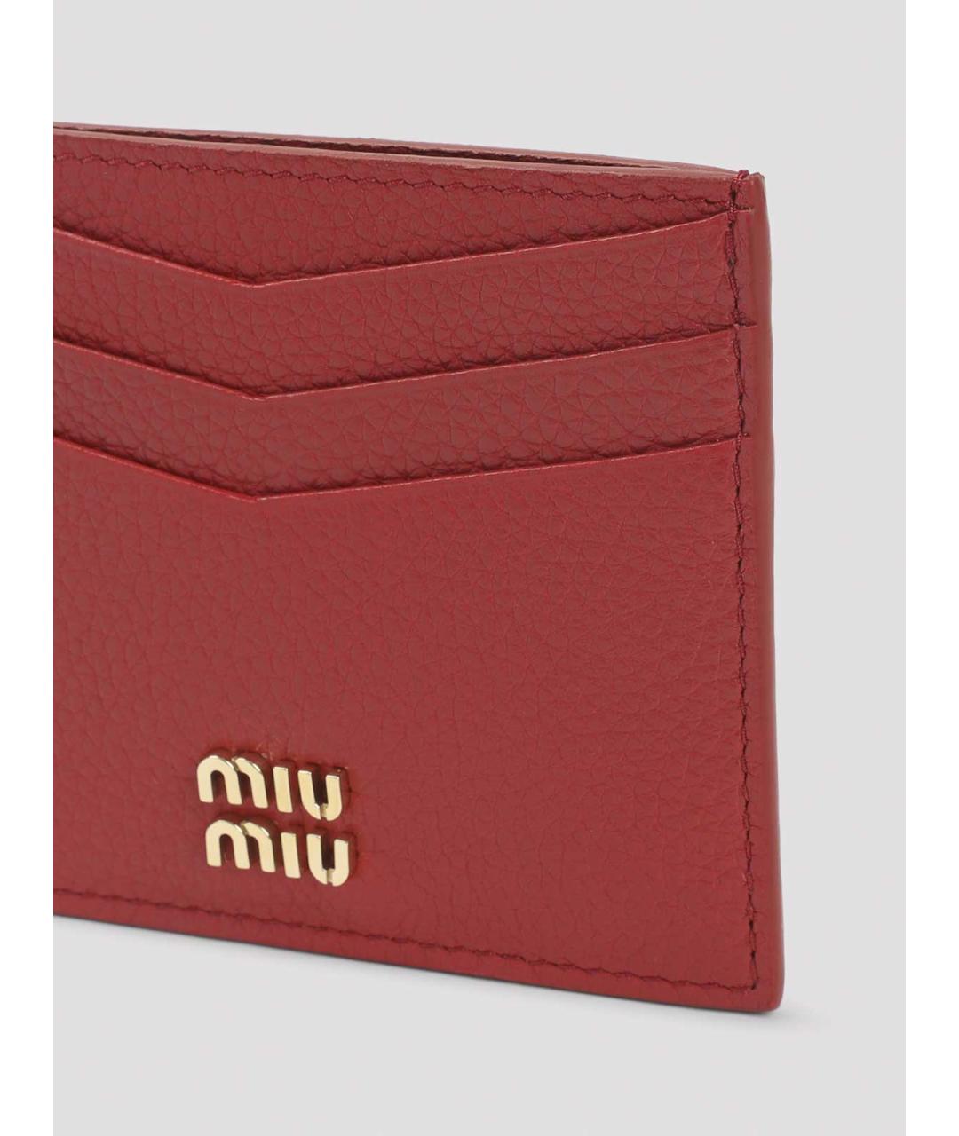 MIU MIU Красный кожаный кардхолдер, фото 3