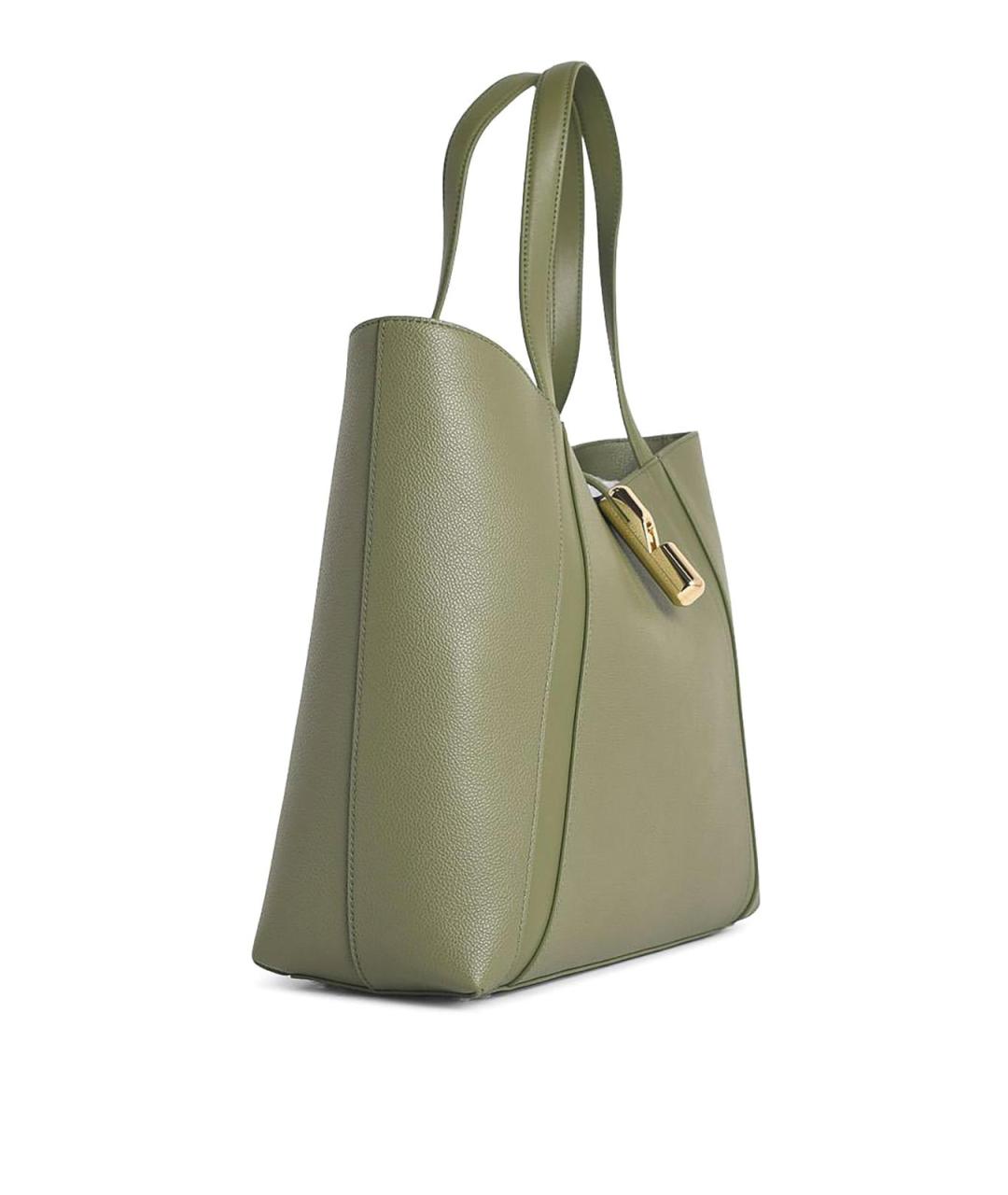 FURLA Зеленая кожаная сумка тоут, фото 2