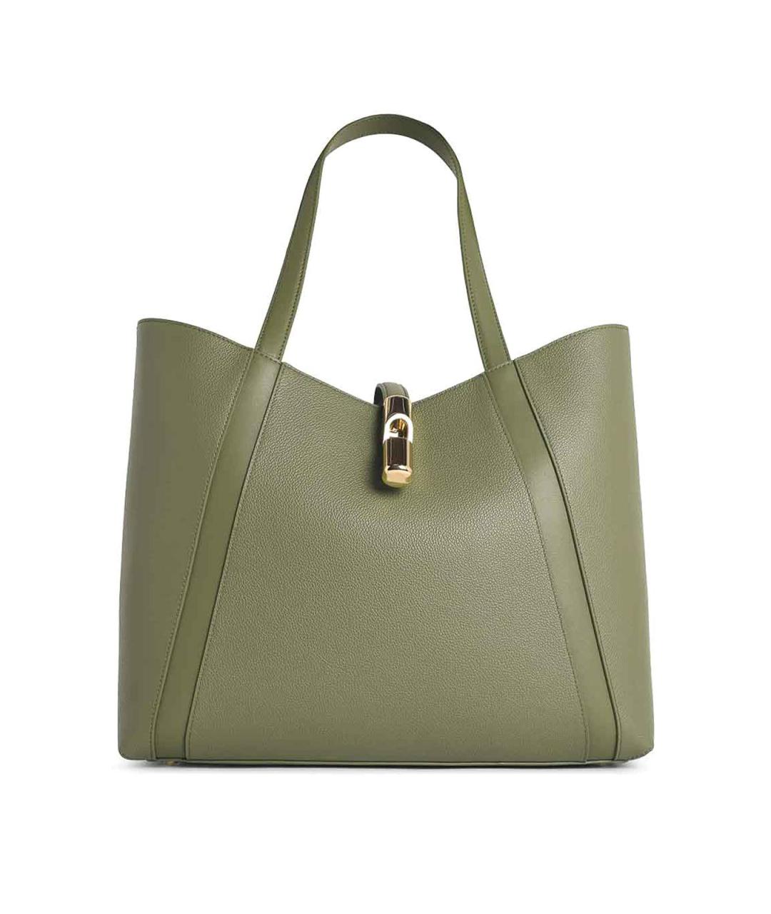 FURLA Зеленая кожаная сумка тоут, фото 1