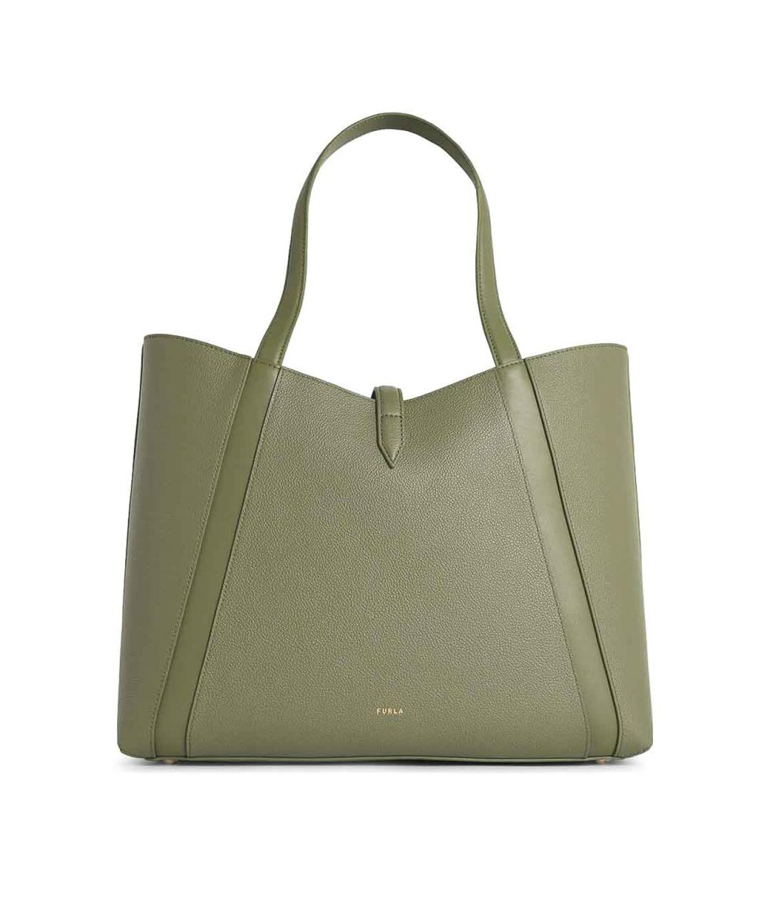 FURLA Зеленая кожаная сумка тоут, фото 3