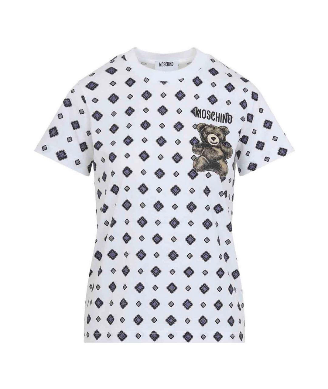 MOSCHINO Белая хлопковая футболка, фото 1