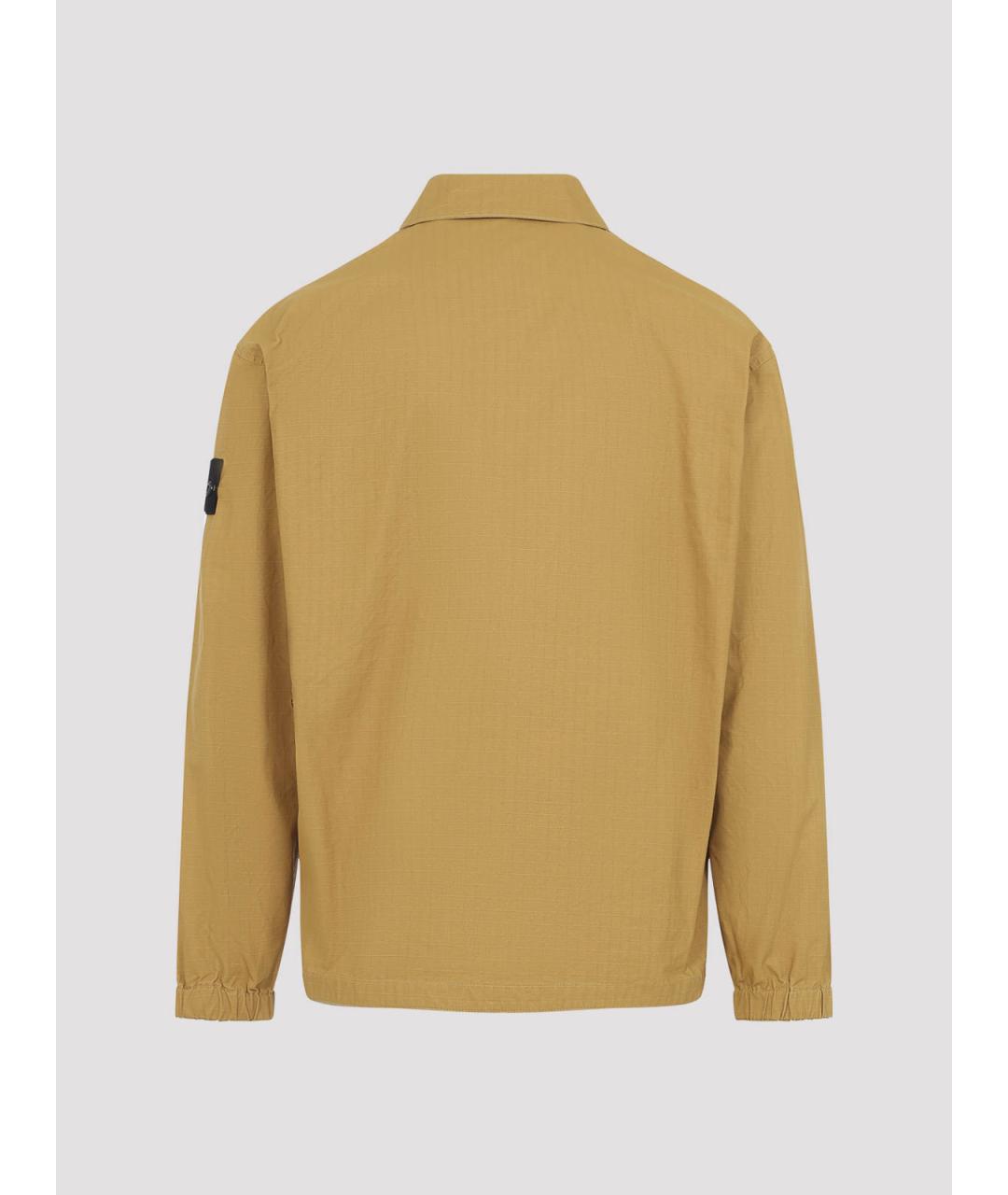 STONE ISLAND Бежевая хлопковая кэжуал рубашка, фото 2