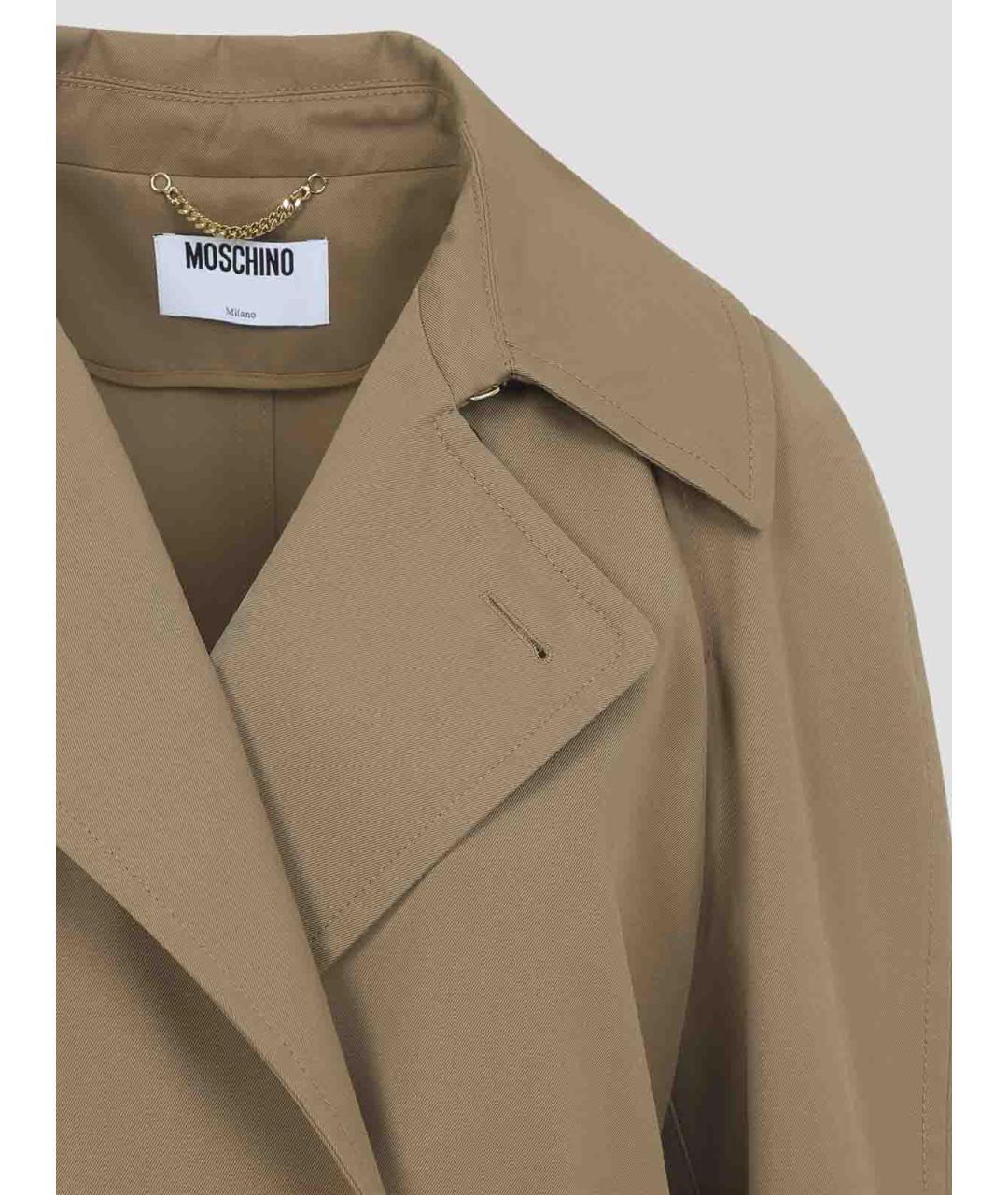 MOSCHINO Коричневый полиэстеровый тренч/плащ, фото 3