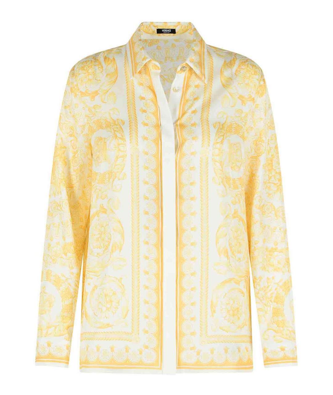 VERSACE Желтая шелковая рубашка, фото 1