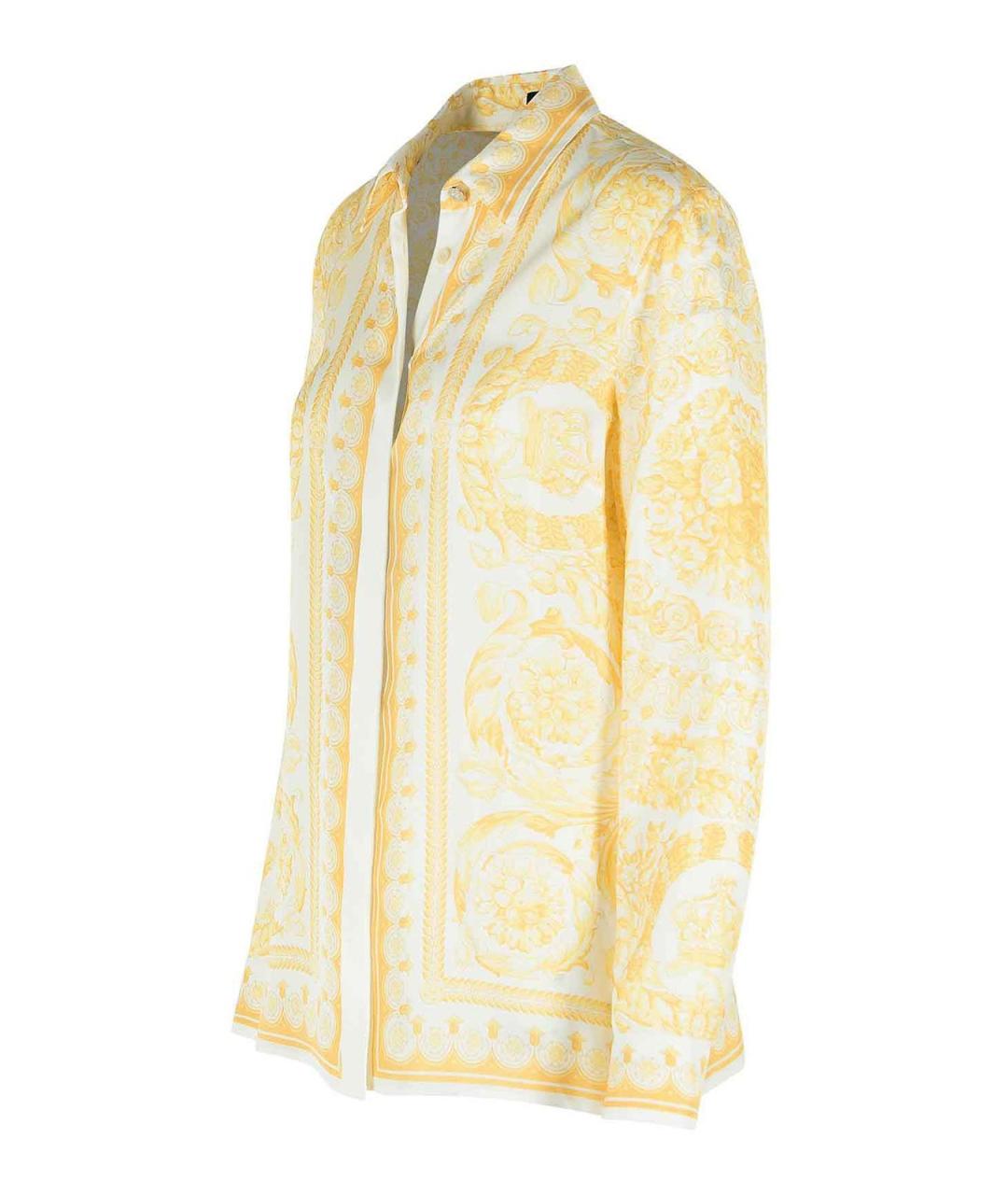 VERSACE Желтая шелковая рубашка, фото 3
