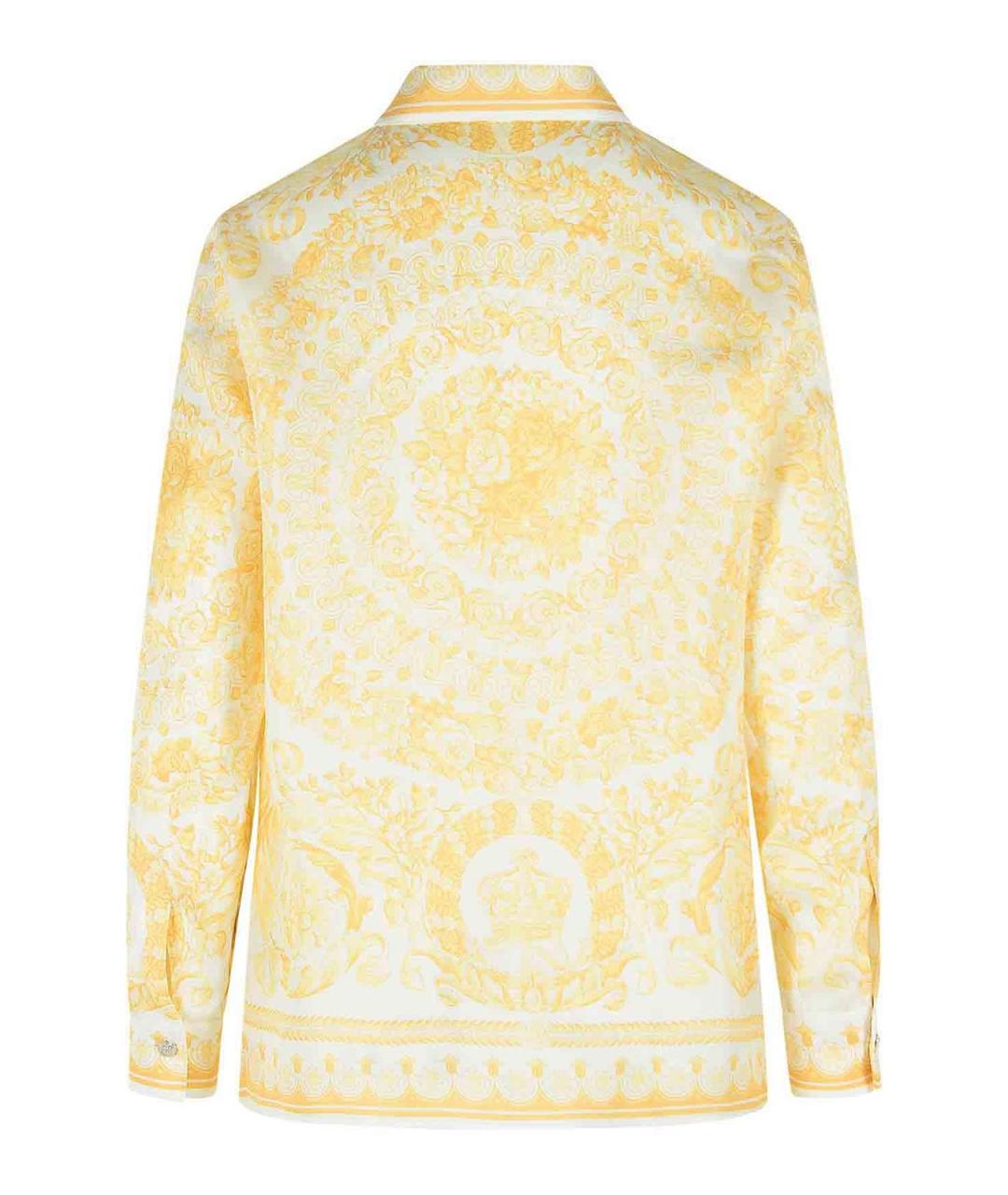 VERSACE Желтая шелковая рубашка, фото 2