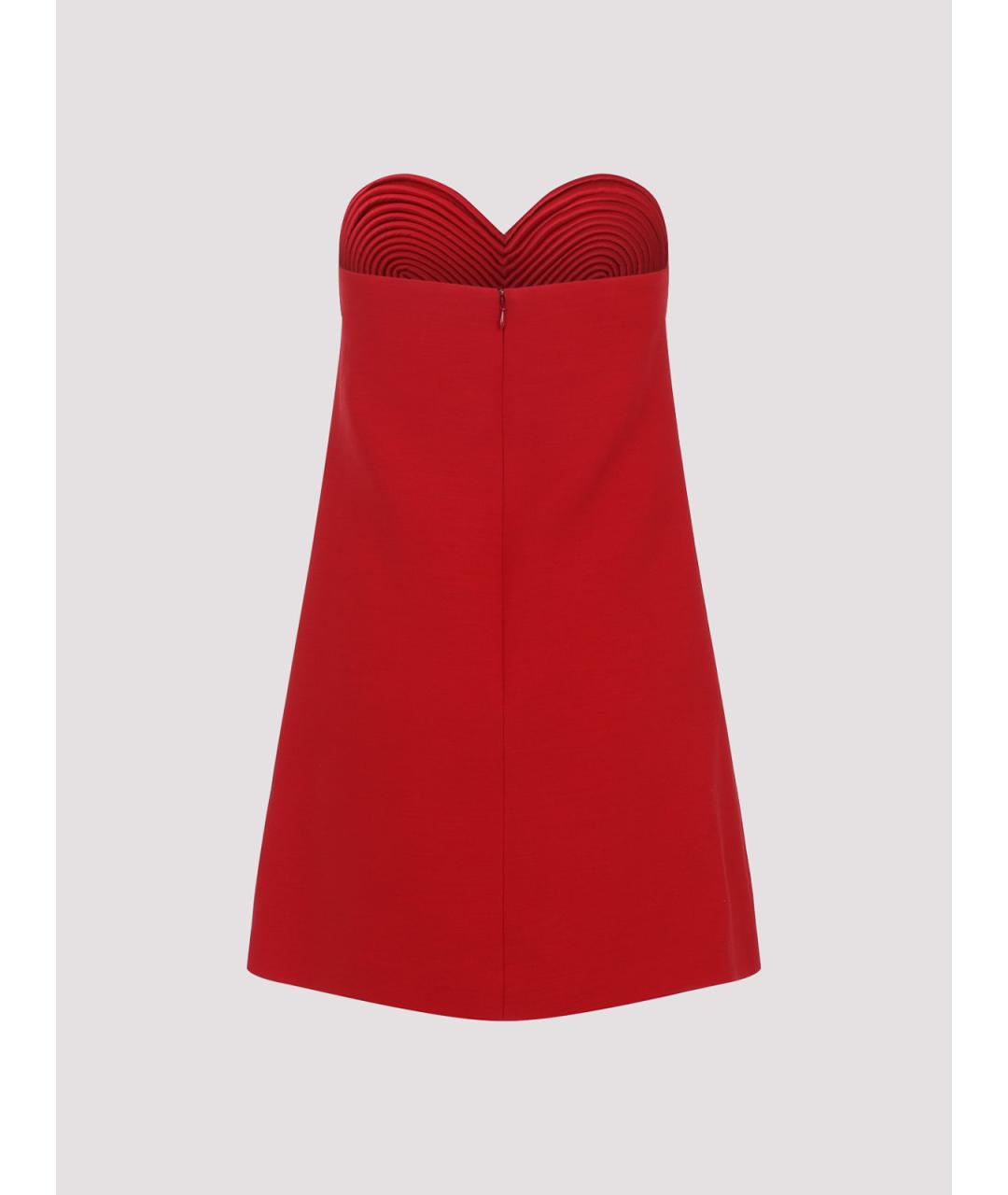 VALENTINO Красное шерстяное коктейльное платье, фото 2