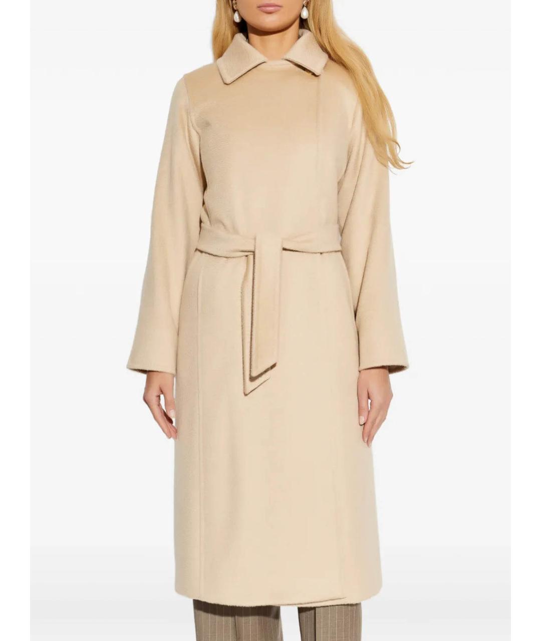 MAX MARA Бежевое шерстяное пальто, фото 3