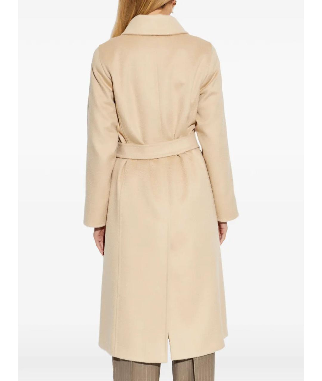 MAX MARA Бежевое шерстяное пальто, фото 4