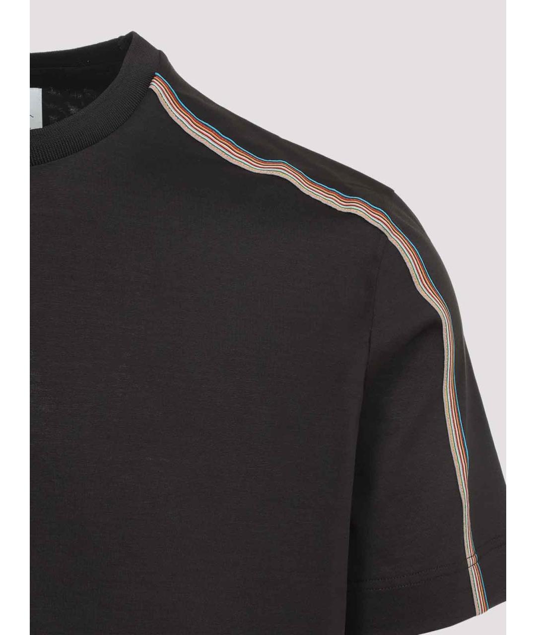 PAUL SMITH Коричневая хлопковая футболка, фото 3