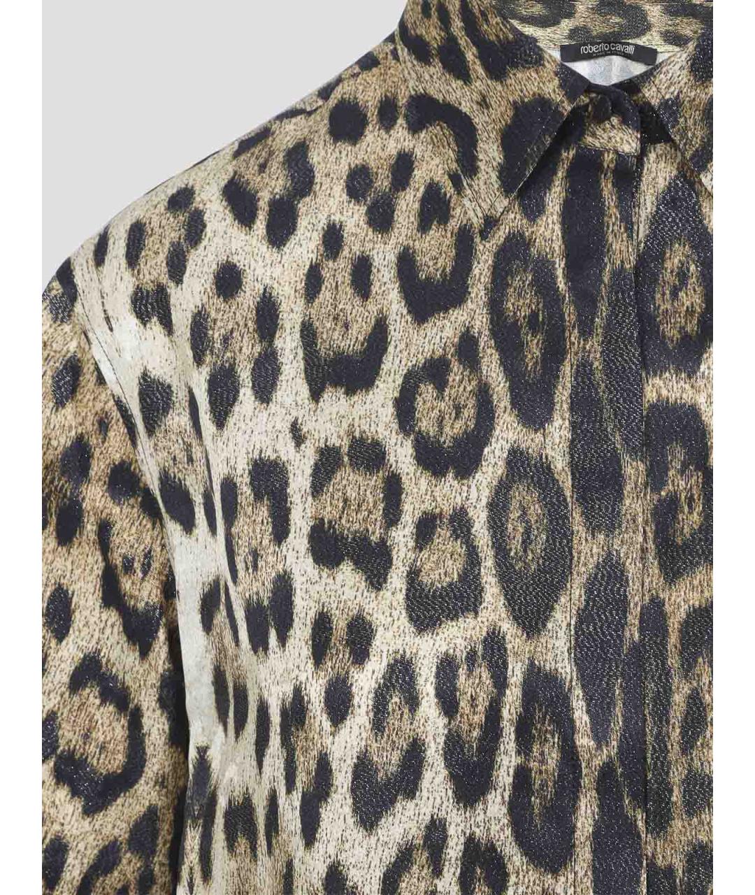 ROBERTO CAVALLI Бежевая вискозная рубашка, фото 3