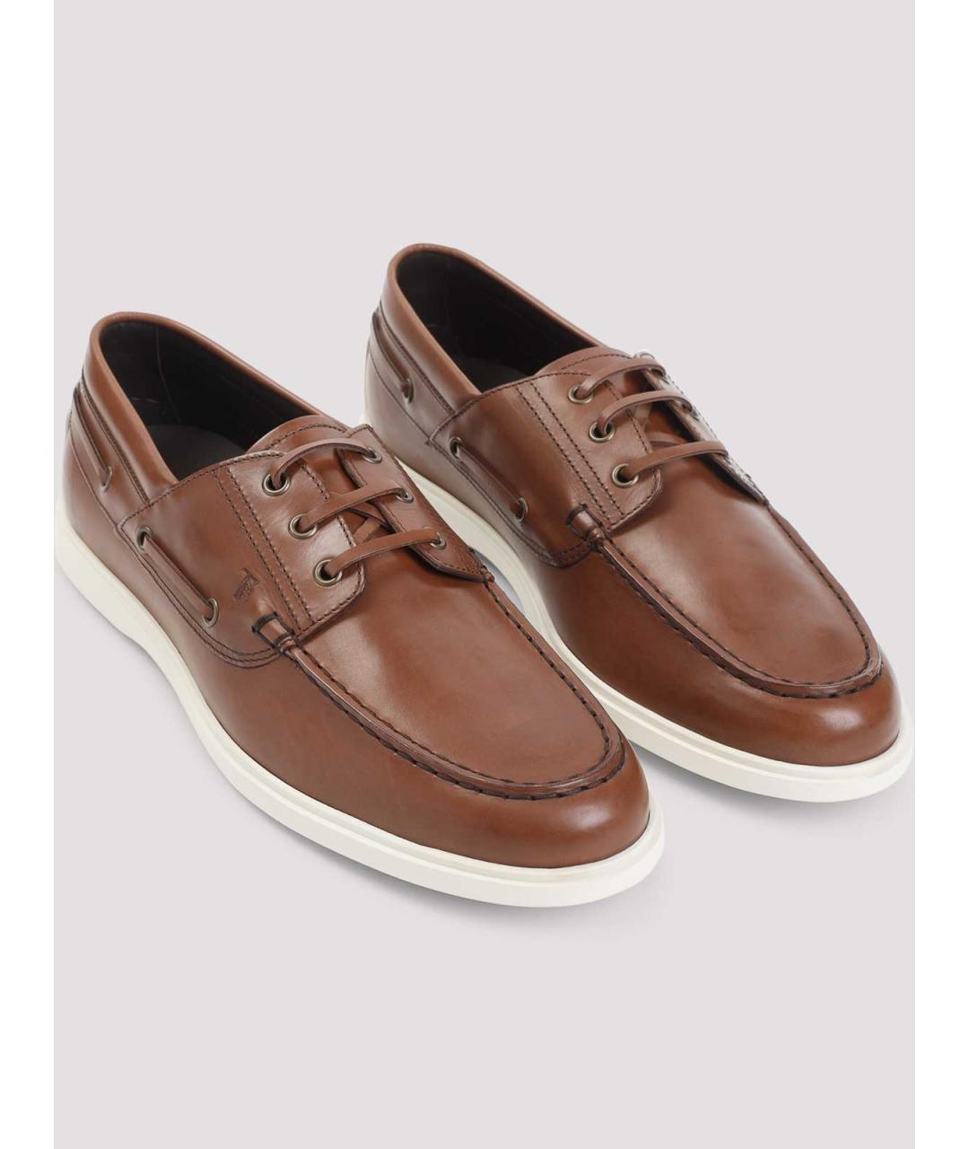 TOD'S Коричневые кожаные лоферы, фото 3