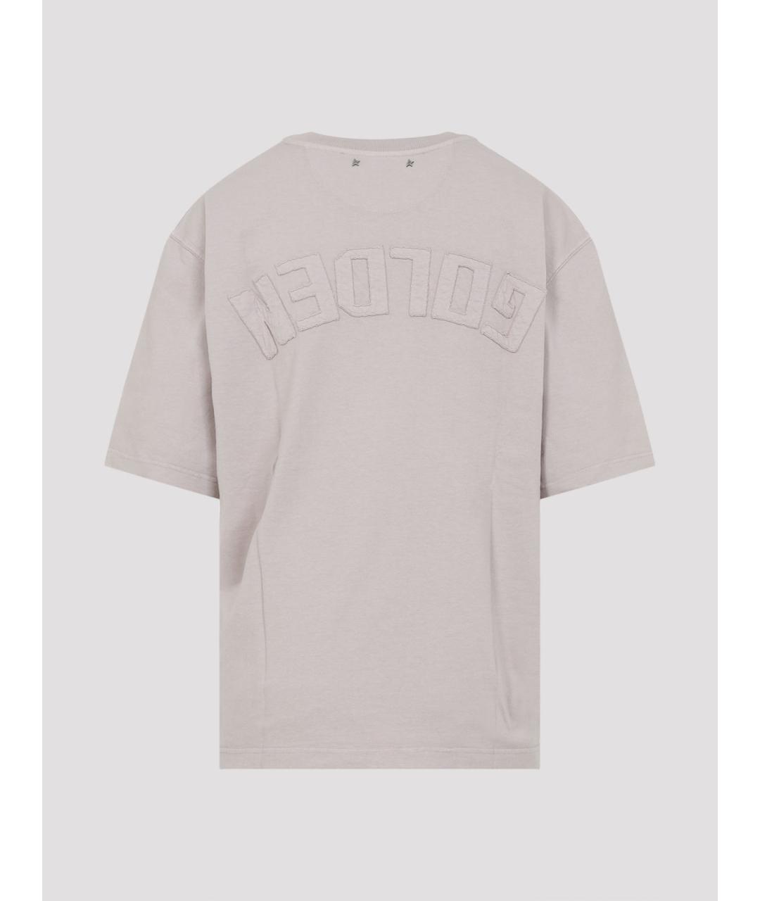 GOLDEN GOOSE Серая хлопковая футболка, фото 2