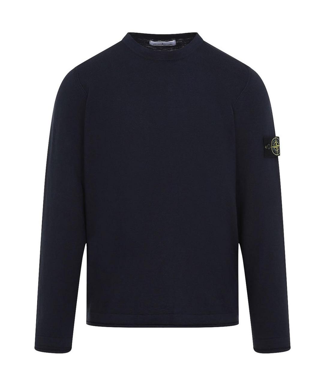 STONE ISLAND Темно-синий хлопковый джемпер / свитер, фото 1