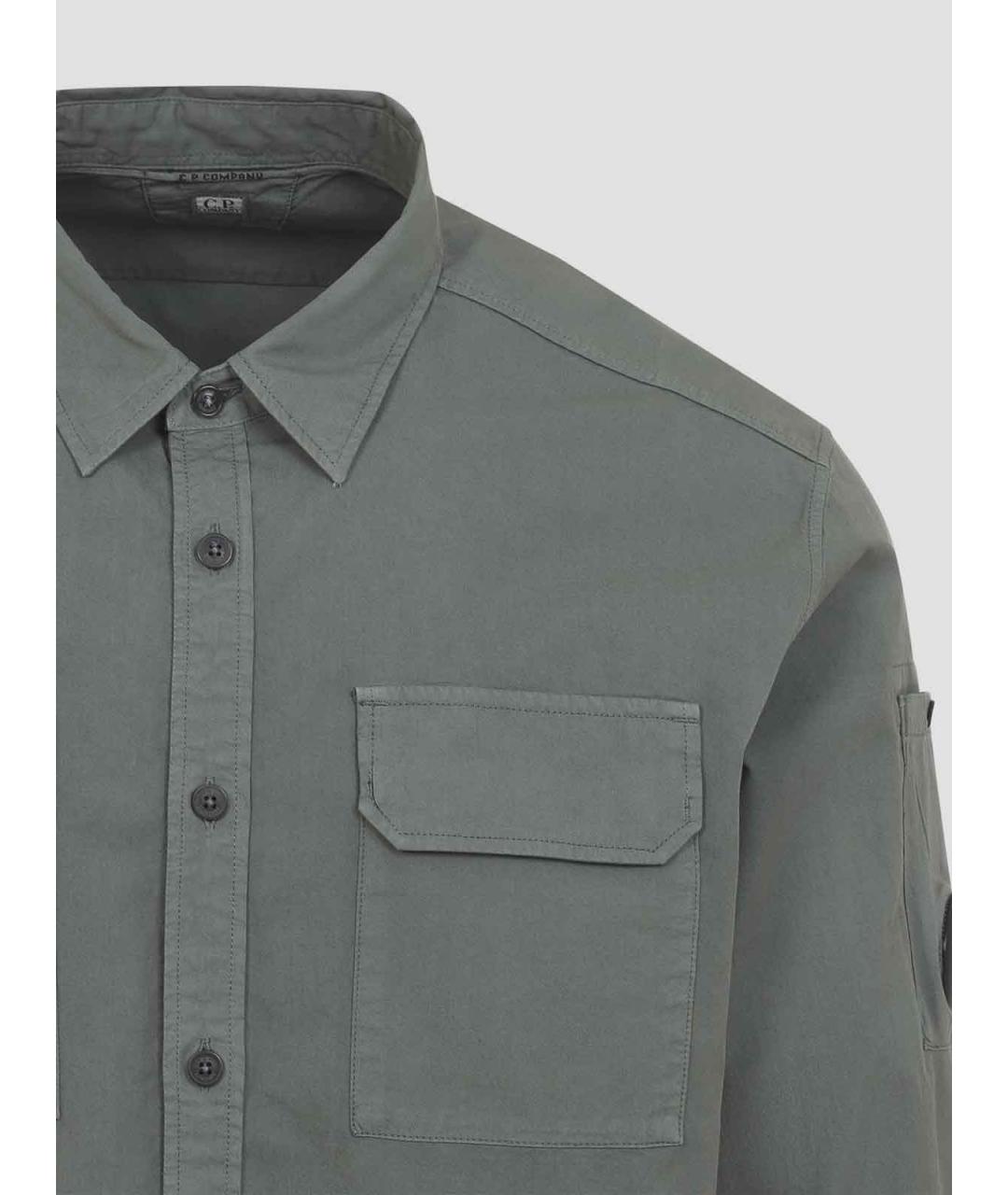 CP COMPANY Зеленая хлопковая классическая рубашка, фото 3