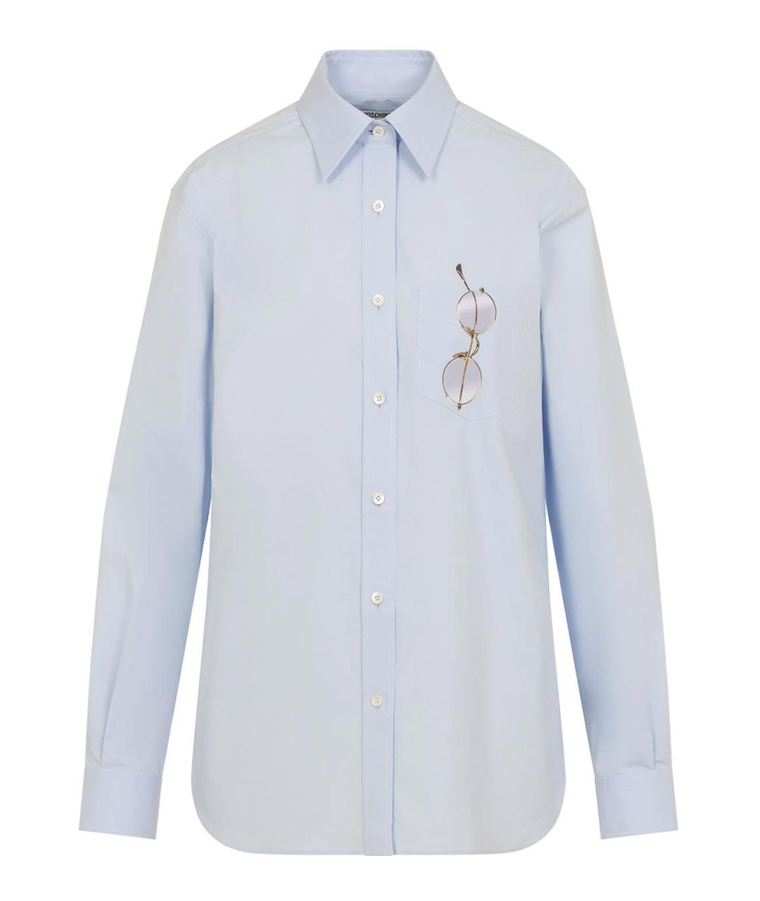 MOSCHINO Голубая хлопковая рубашка, фото 1