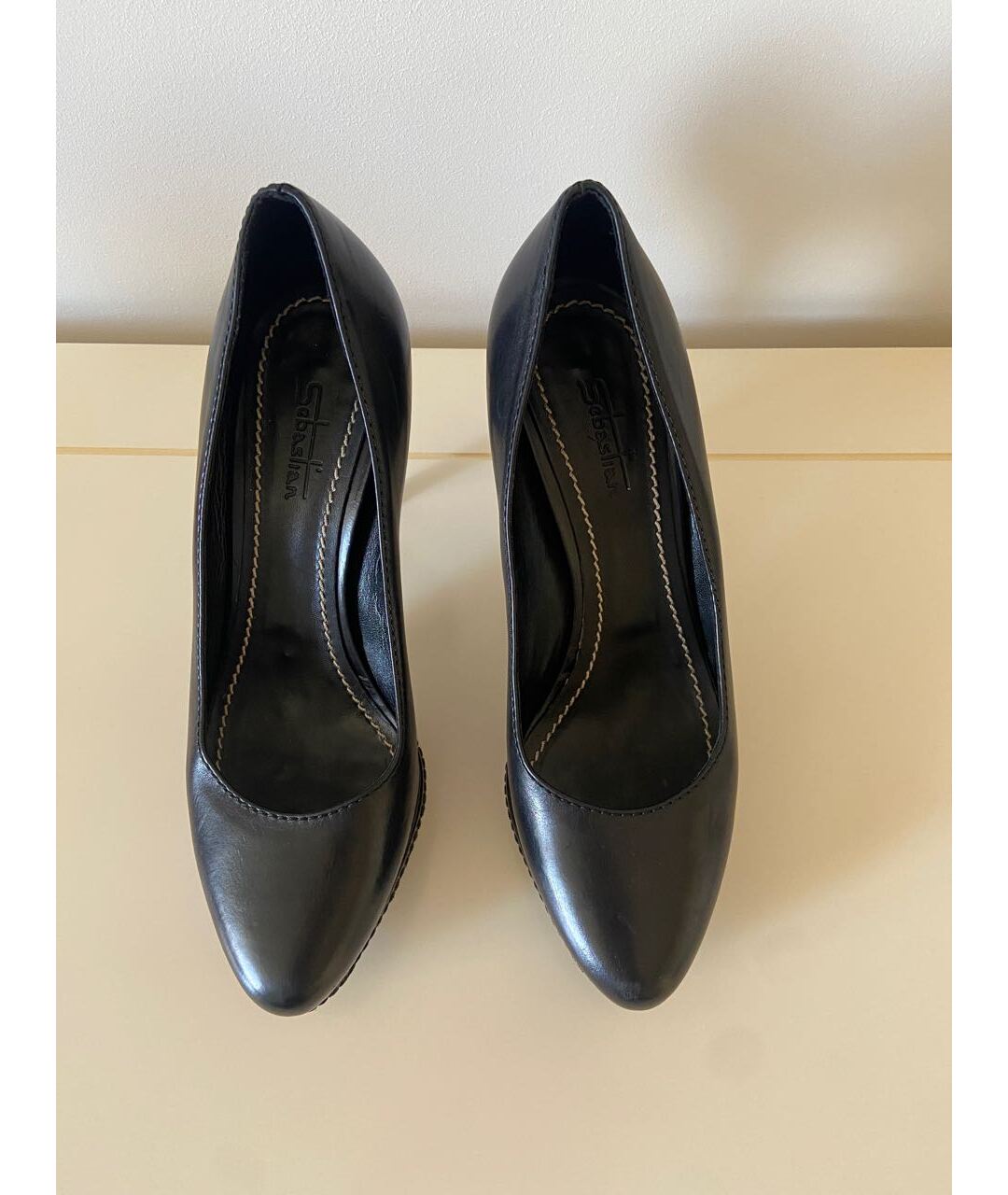 SEBASTIAN Черные кожаные туфли, фото 2