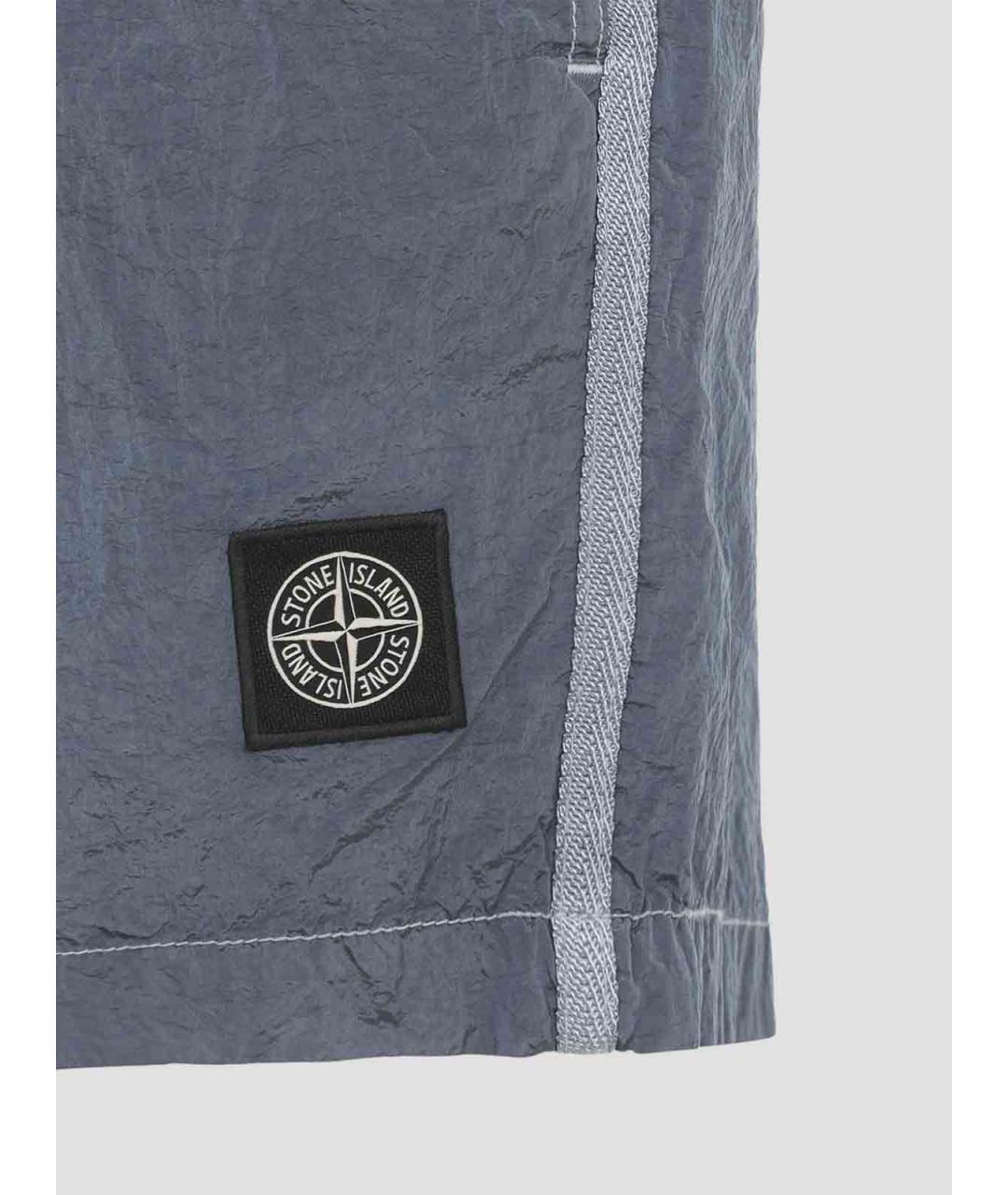 STONE ISLAND Голубые полиамидовые шорты, фото 3