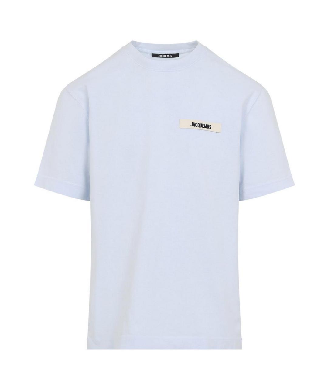 JACQUEMUS Голубая хлопковая футболка, фото 1