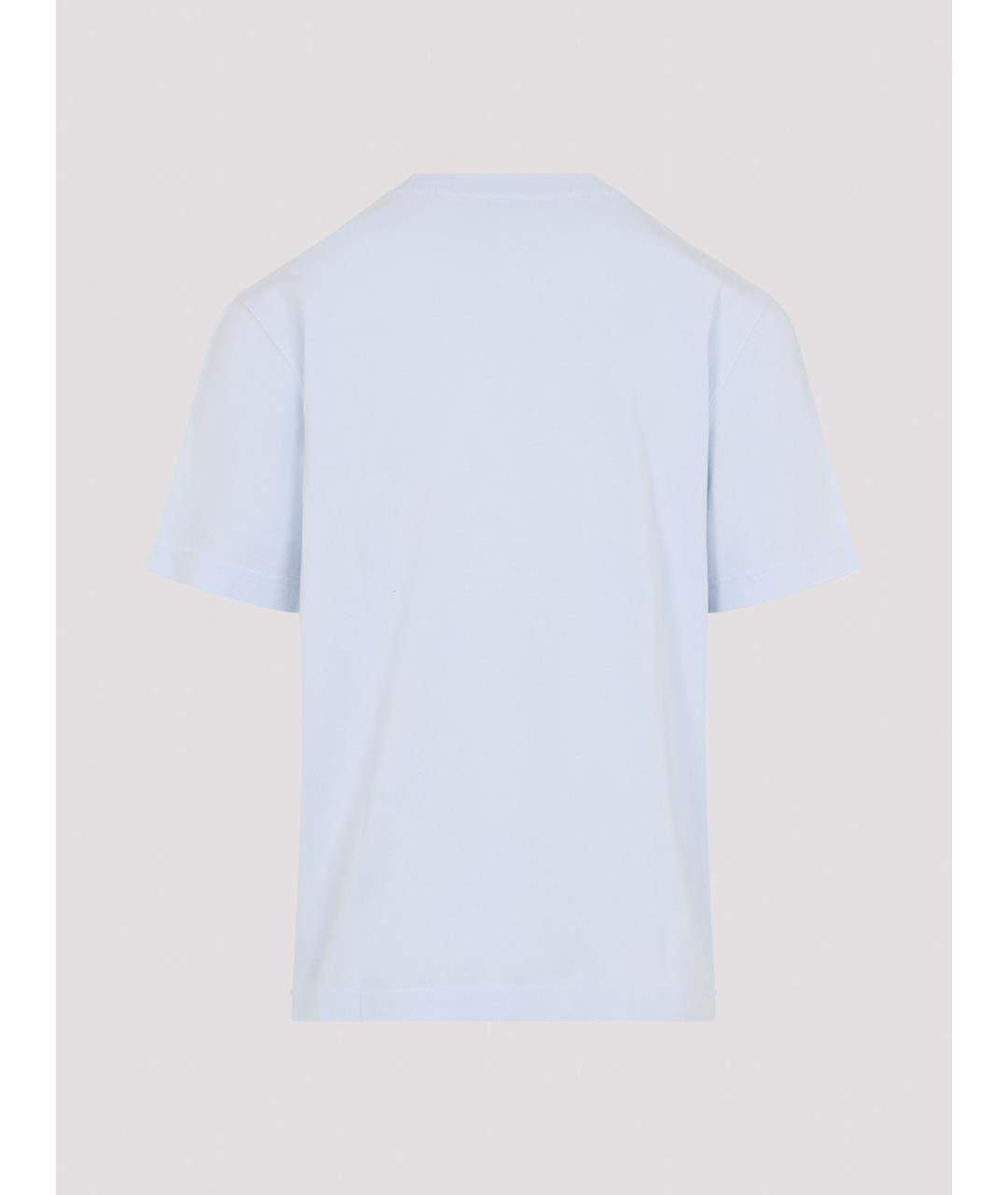 JACQUEMUS Голубая хлопковая футболка, фото 2