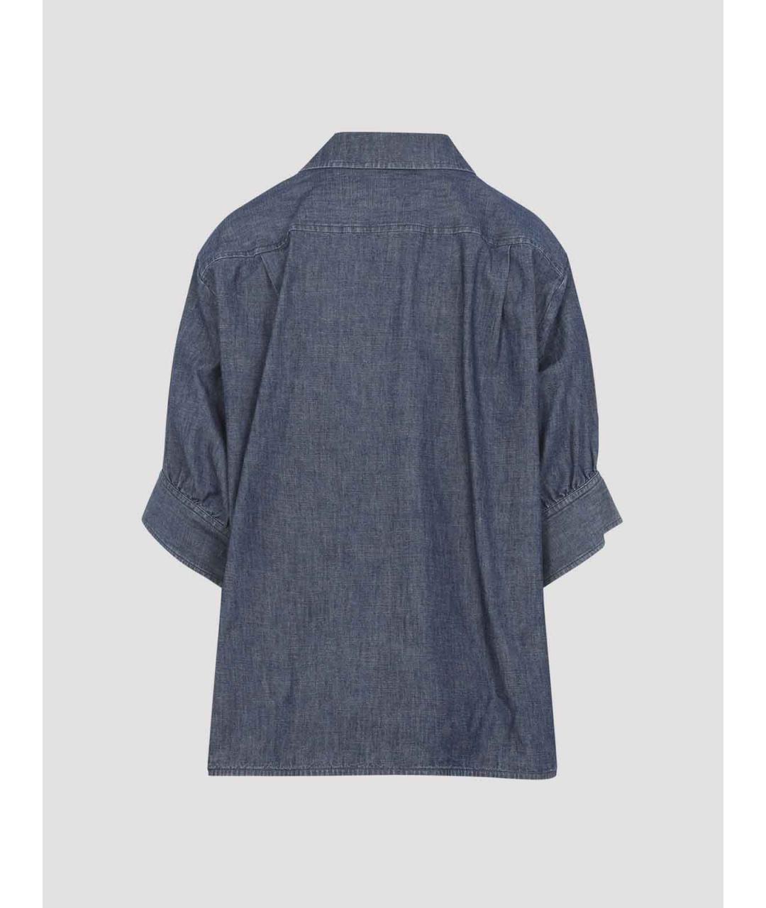JIL SANDER Синяя хлопковая рубашка, фото 2
