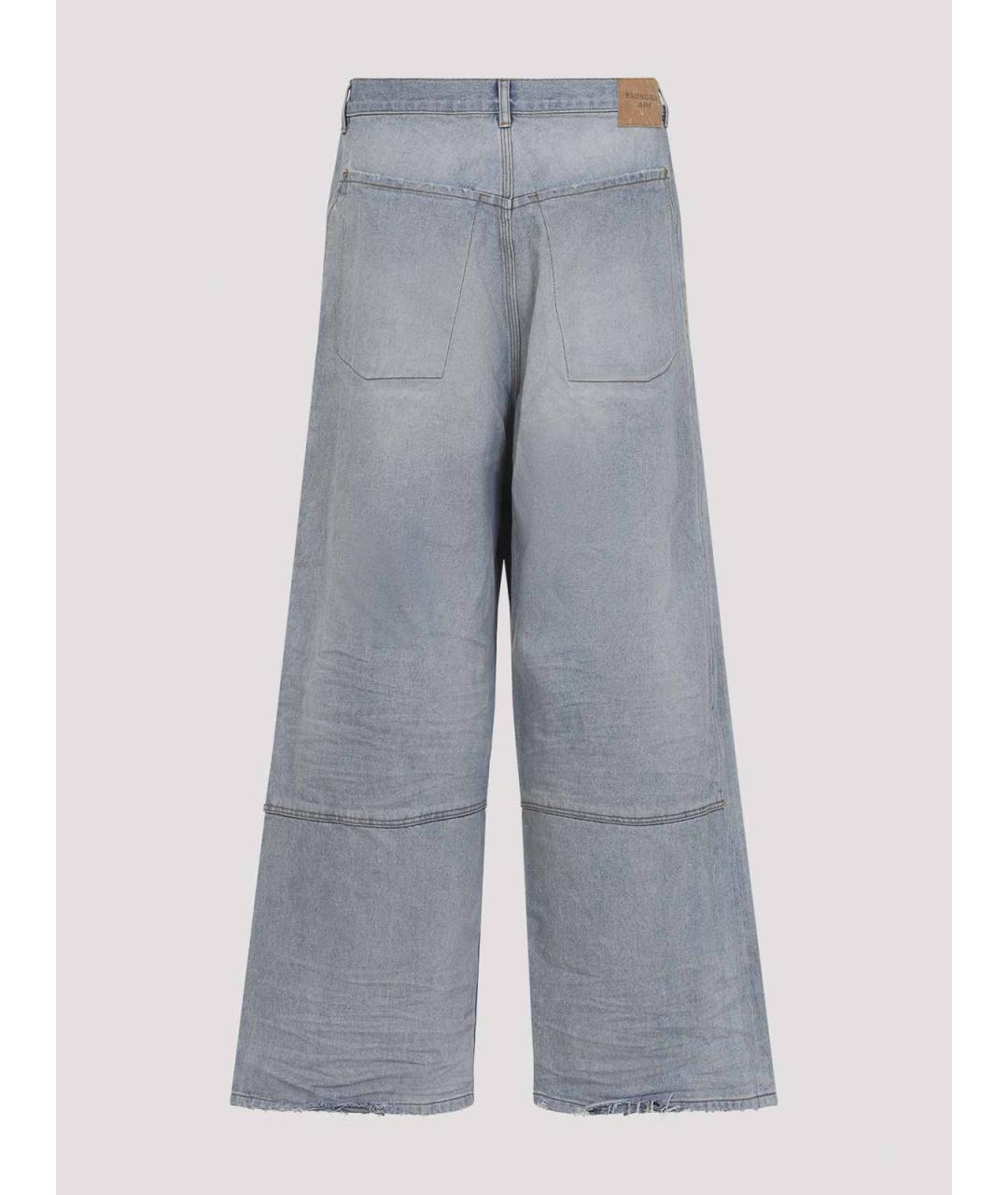 BALENCIAGA Голубые хлопковые прямые джинсы, фото 2