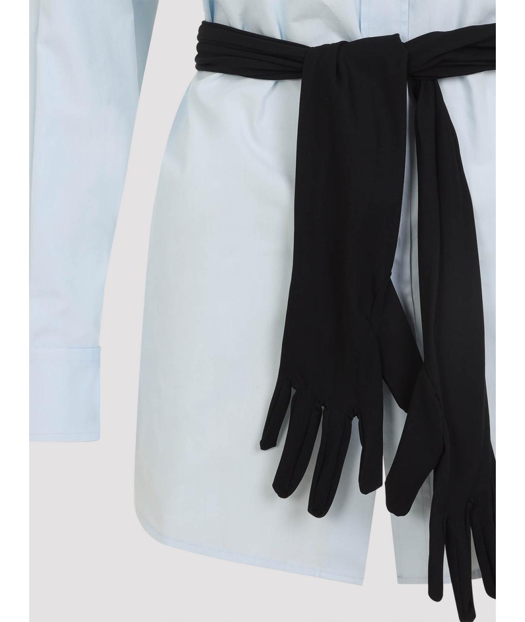 MM6 MAISON MARGIELA Голубая хлопковая рубашка, фото 5