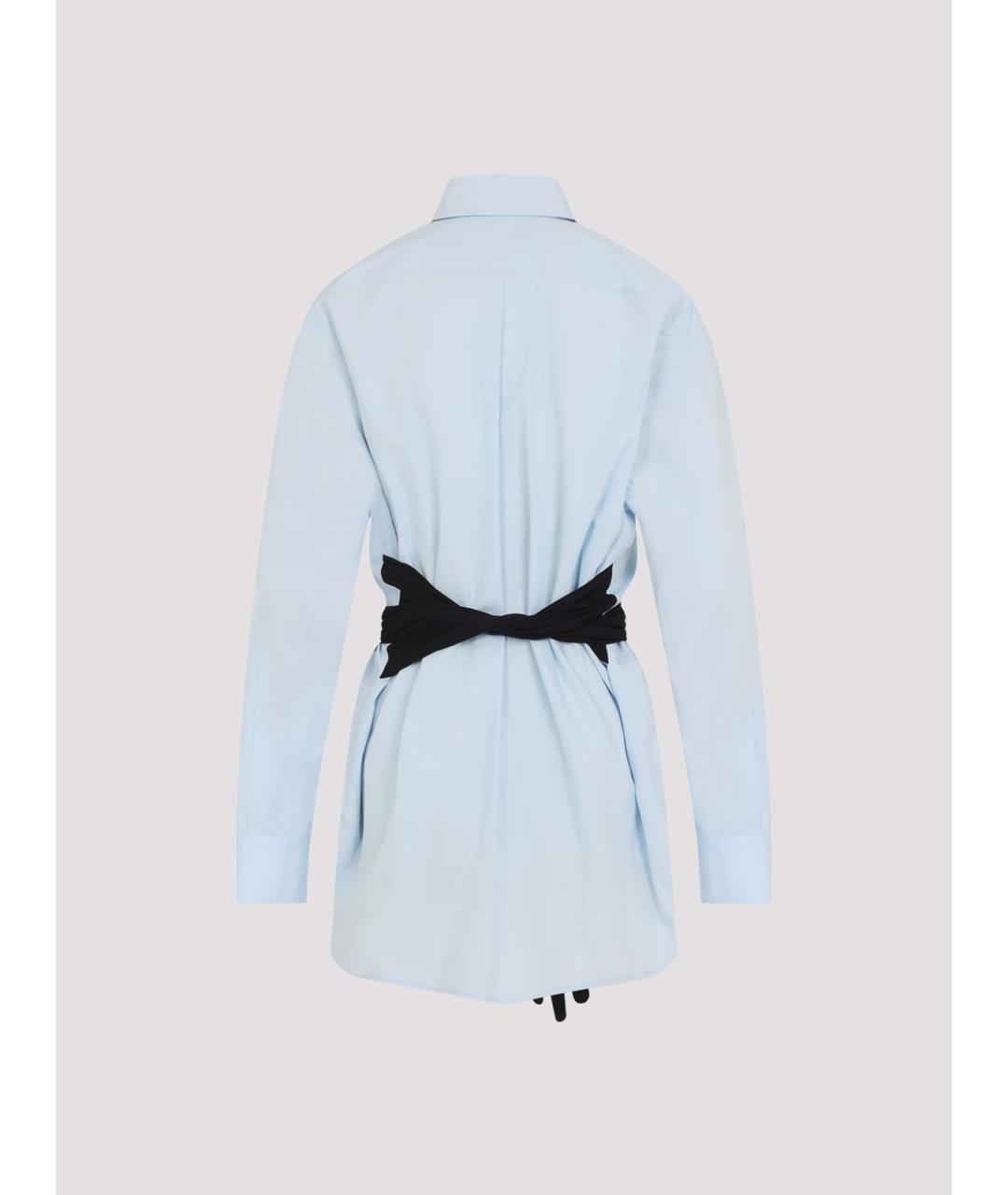 MM6 MAISON MARGIELA Голубая хлопковая рубашка, фото 3