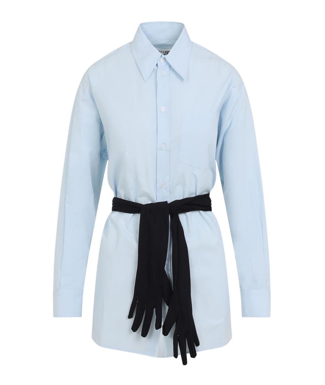 MM6 MAISON MARGIELA Голубая хлопковая рубашка, фото 1