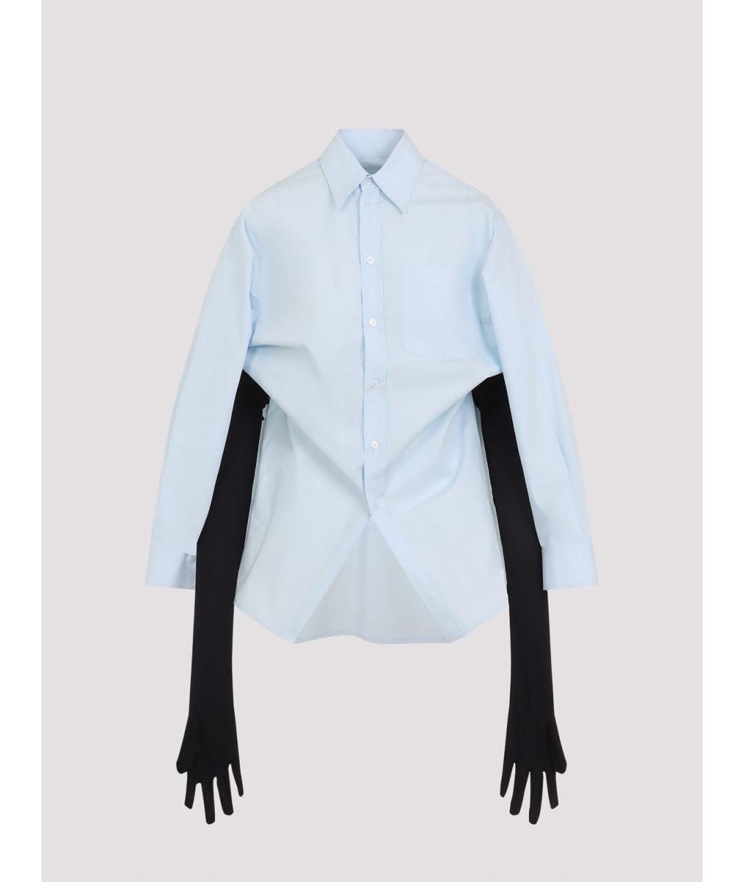 MM6 MAISON MARGIELA Голубая хлопковая рубашка, фото 2